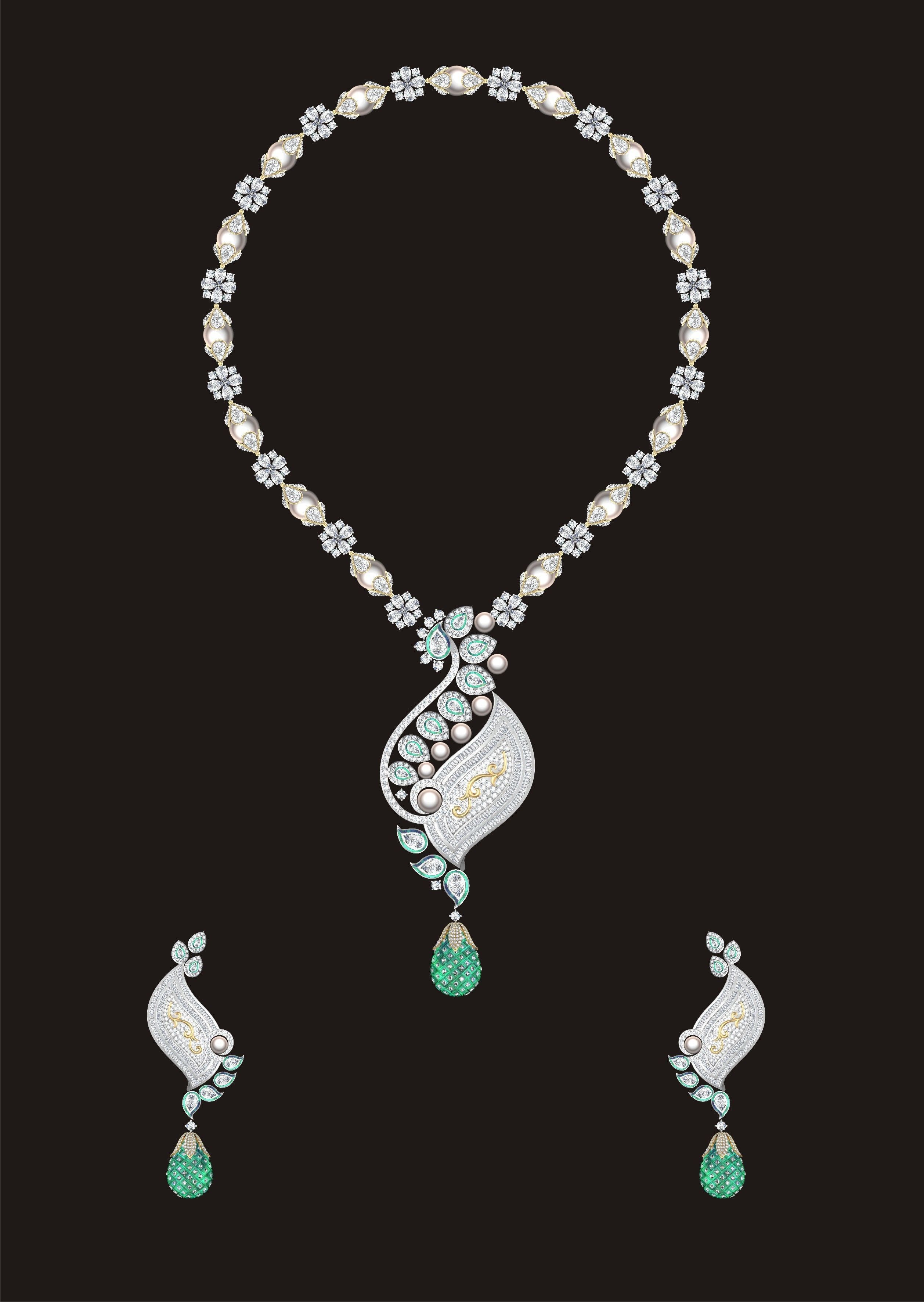 68 Necklace Earrings Set mgx bulk collection  3D print model_58