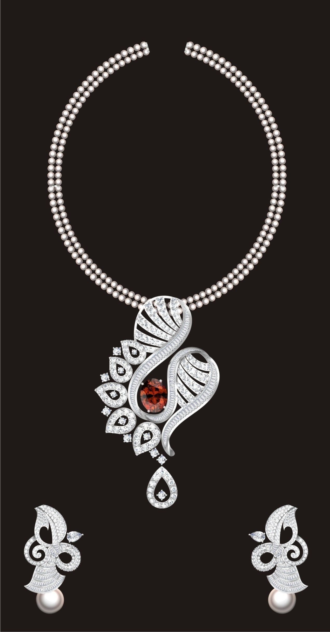 68 Necklace Earrings Set mgx bulk collection  3D print model_49