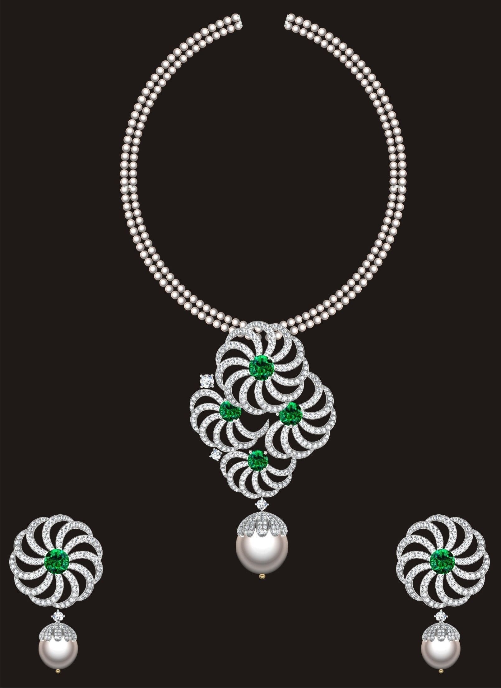 68 Necklace Earrings Set mgx bulk collection  3D print model_26