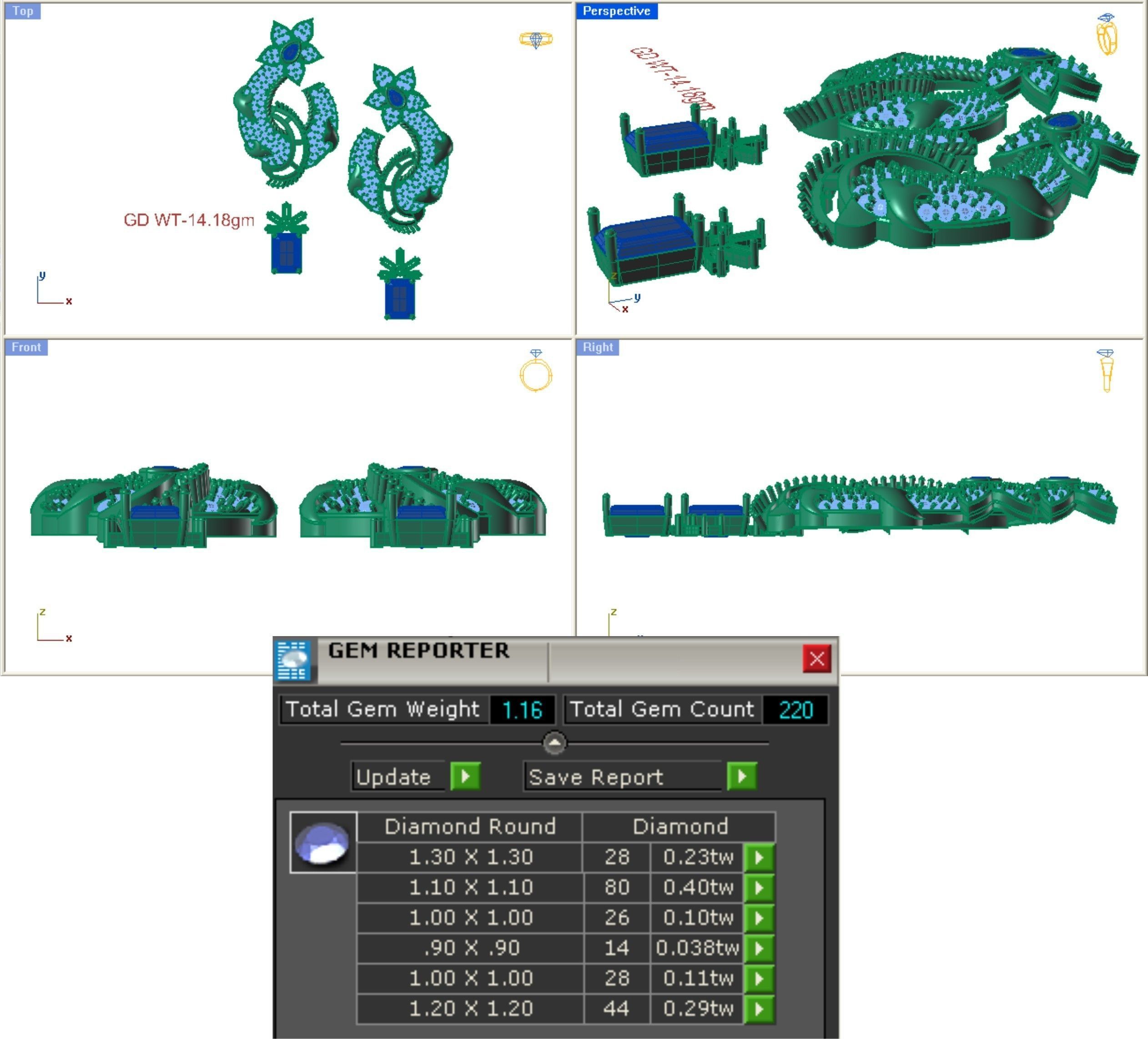 68 Necklace Earrings Set mgx bulk collection  3D print model_63