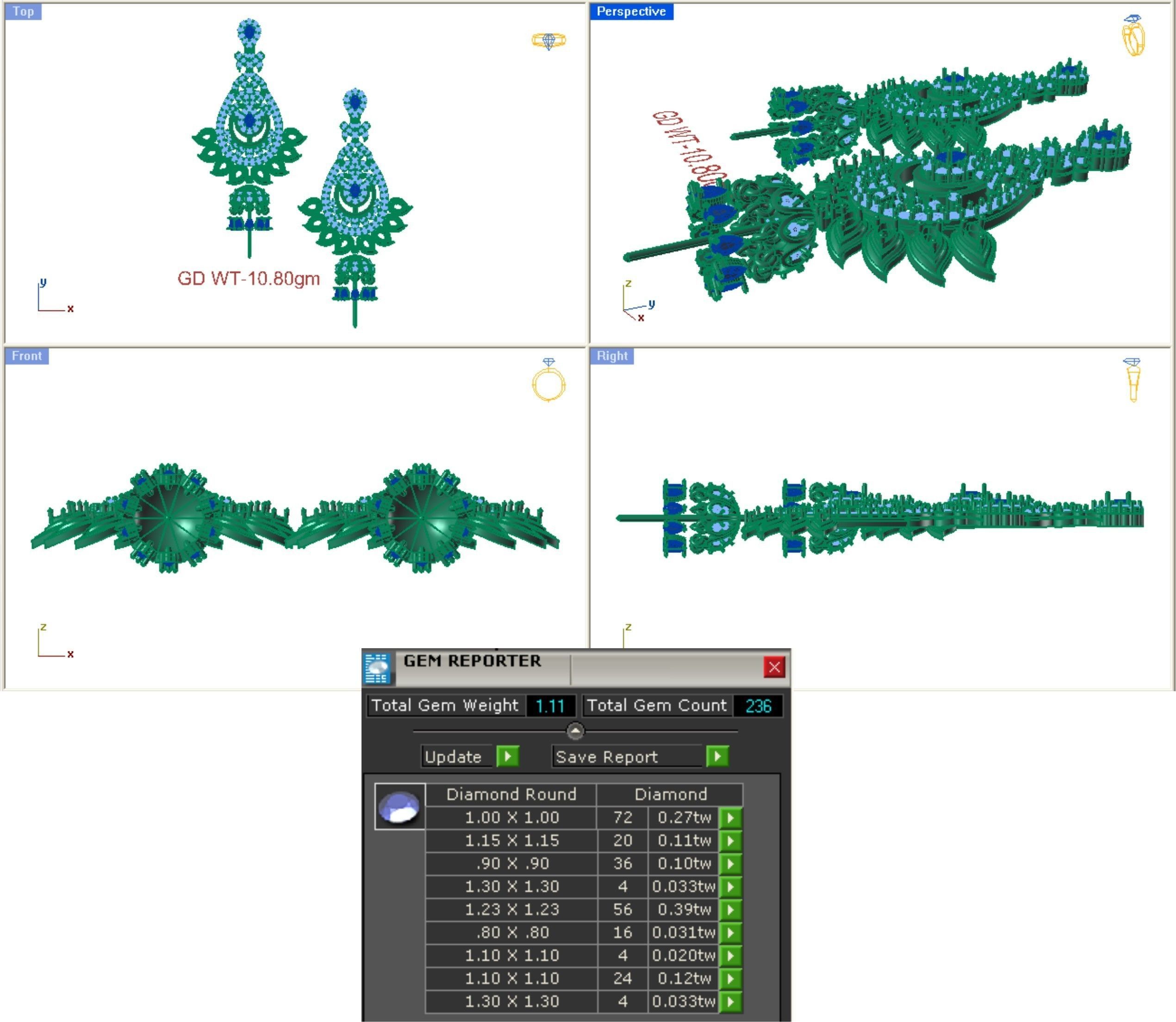 68 Necklace Earrings Set mgx bulk collection  3D print model_116