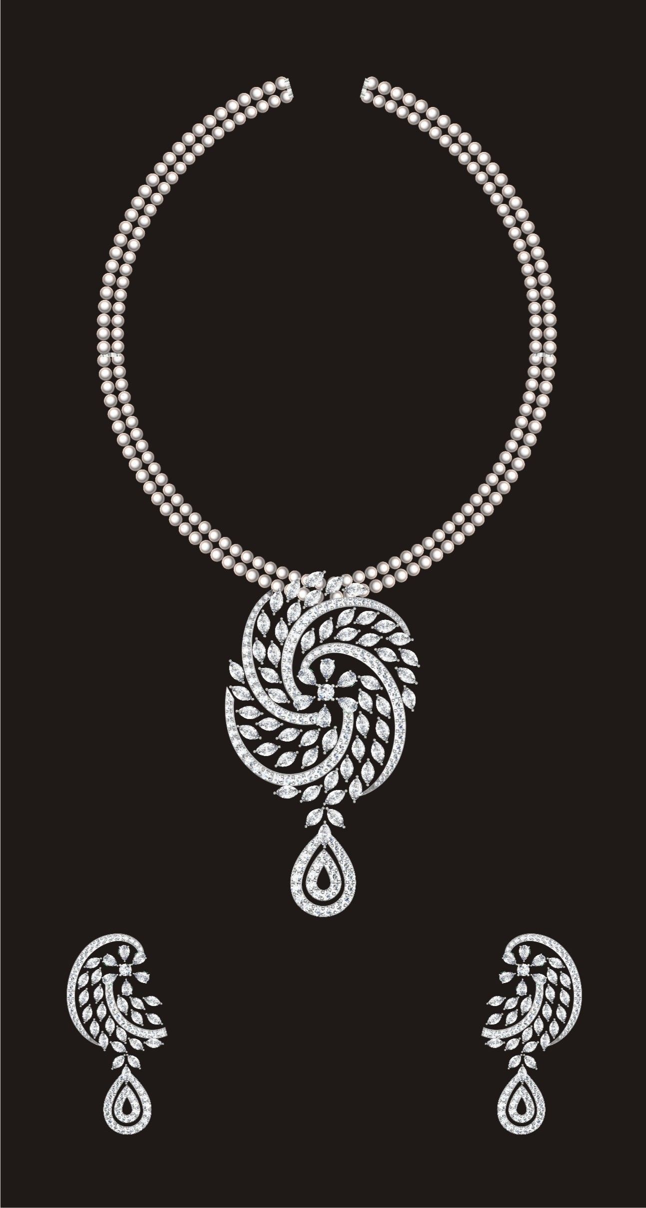68 Necklace Earrings Set mgx bulk collection  3D print model_53