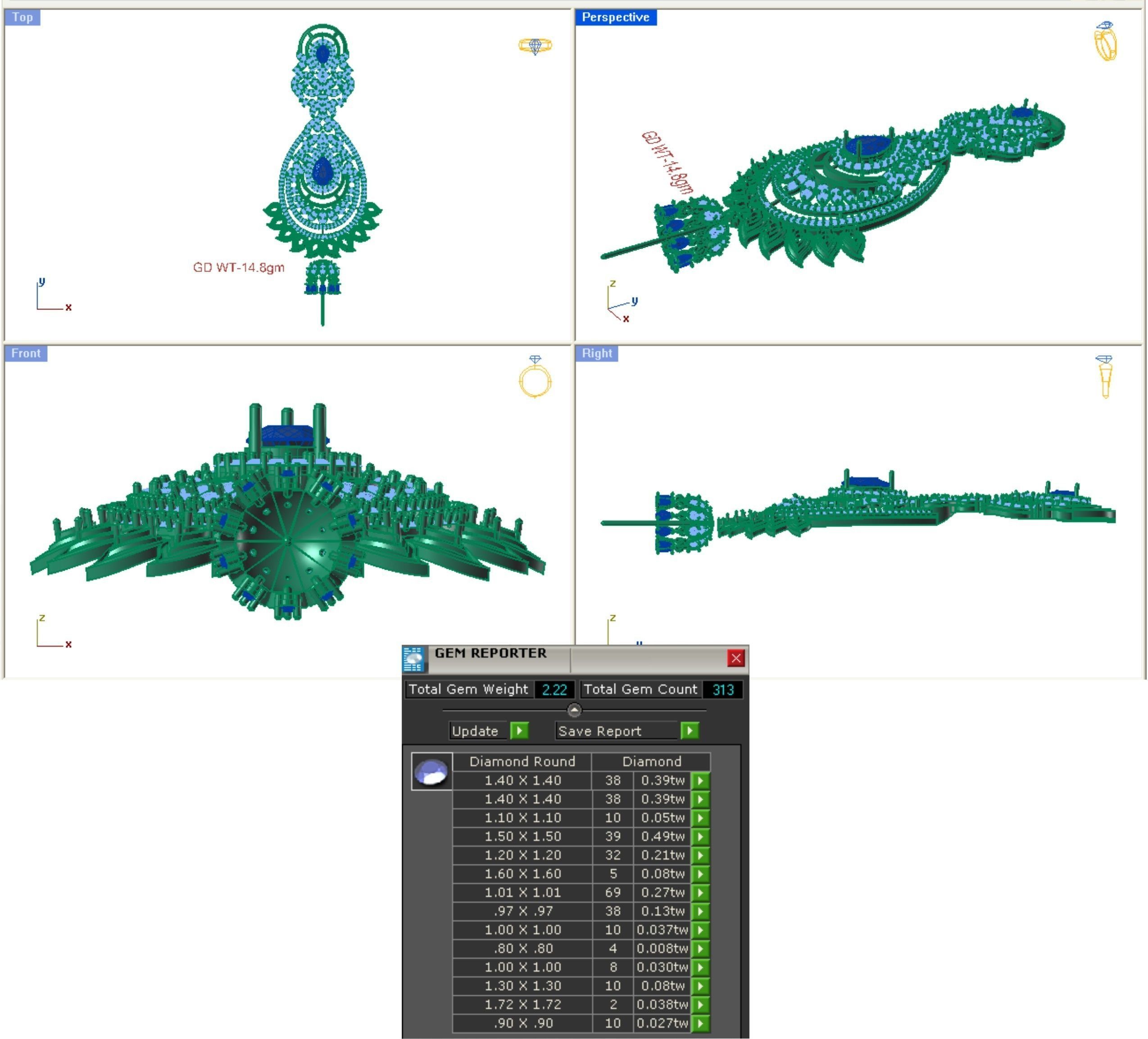 68 Necklace Earrings Set mgx bulk collection  3D print model_115