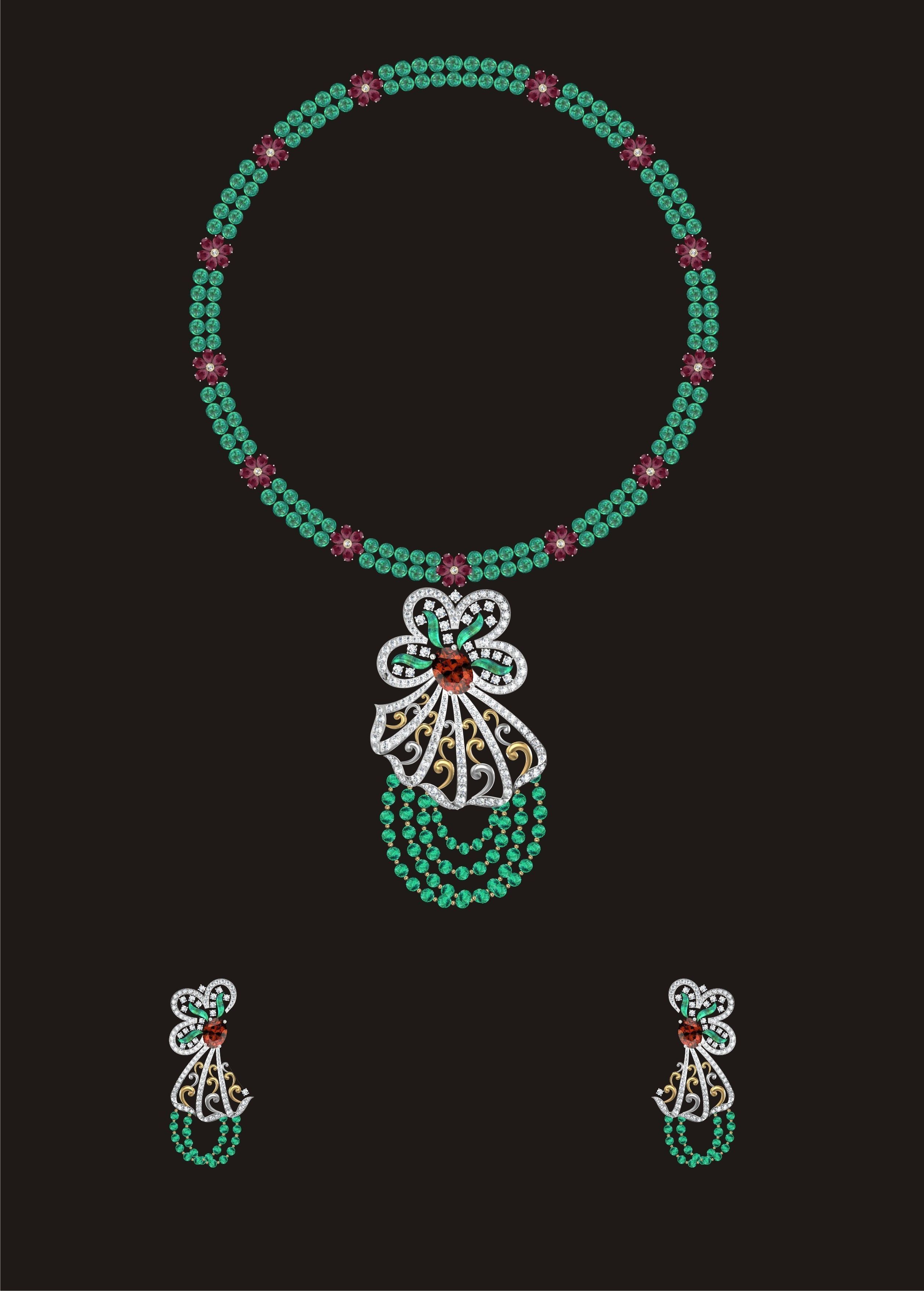 68 Necklace Earrings Set mgx bulk collection  3D print model_56