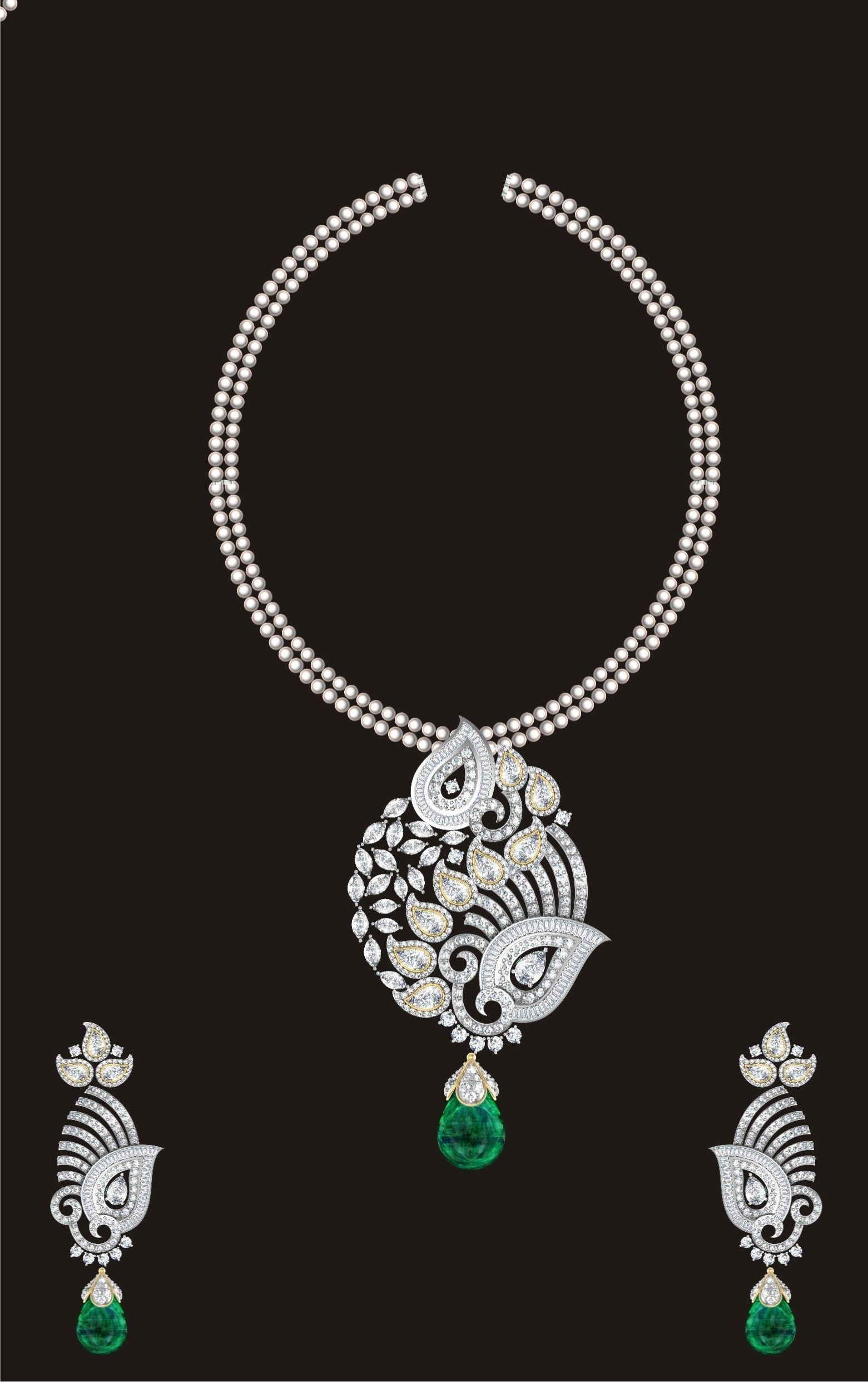 68 Necklace Earrings Set mgx bulk collection  3D print model_40