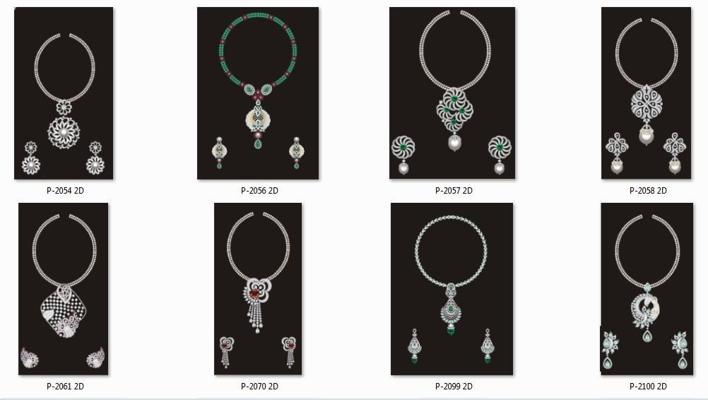 68 Necklace Earrings Set mgx bulk collection  3D print model_3