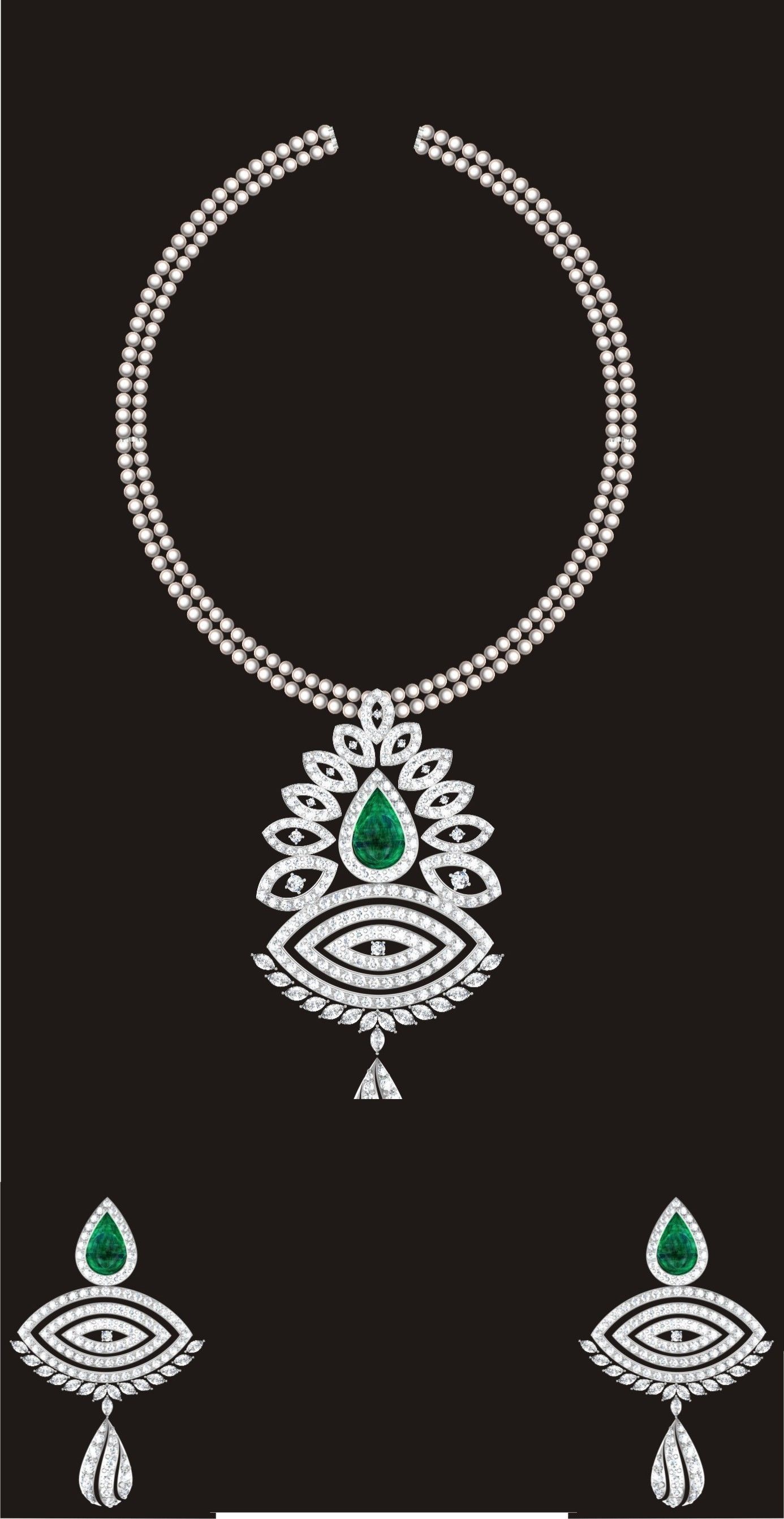 68 Necklace Earrings Set mgx bulk collection  3D print model_24