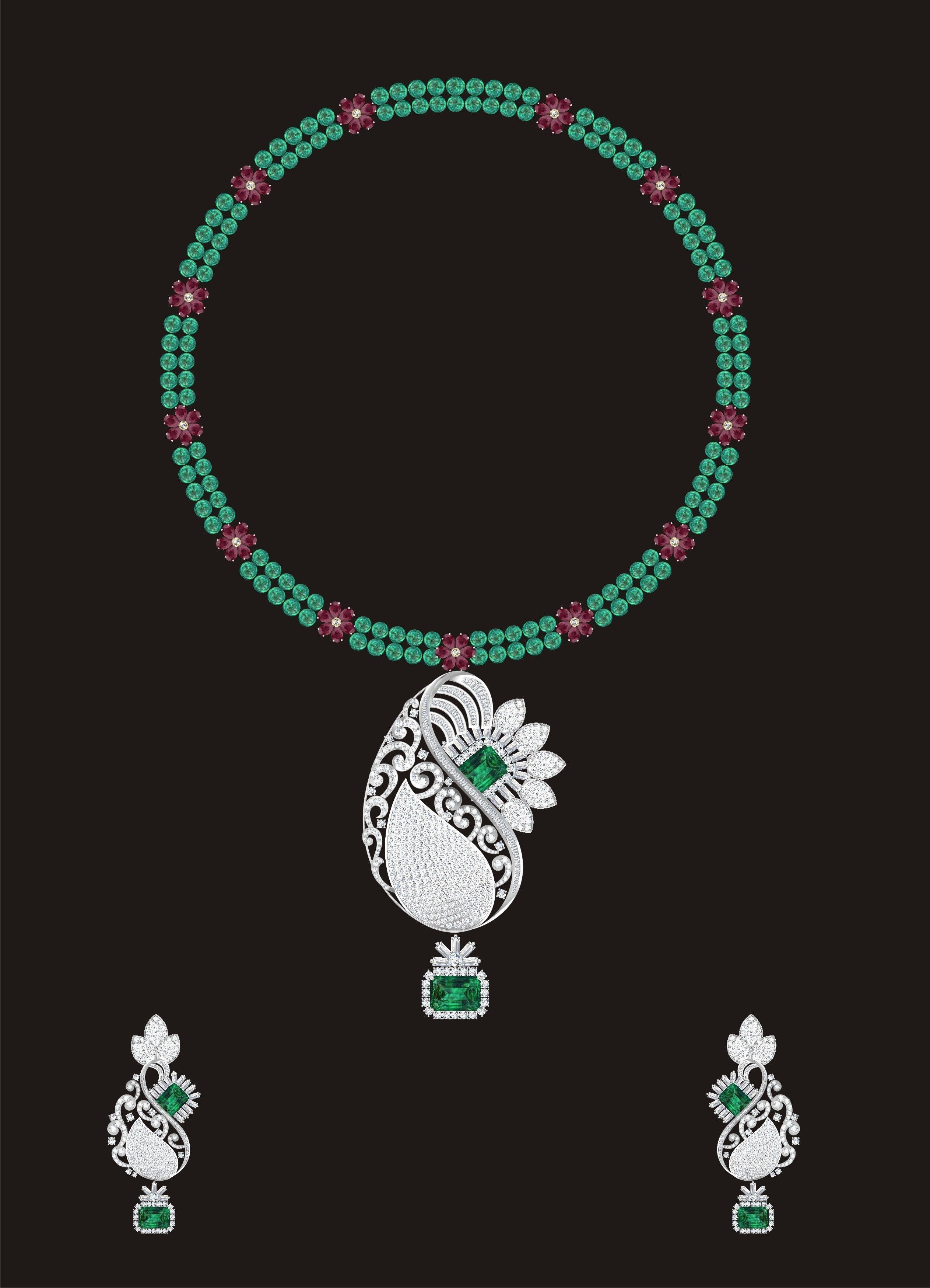 68 Necklace Earrings Set mgx bulk collection  3D print model_45