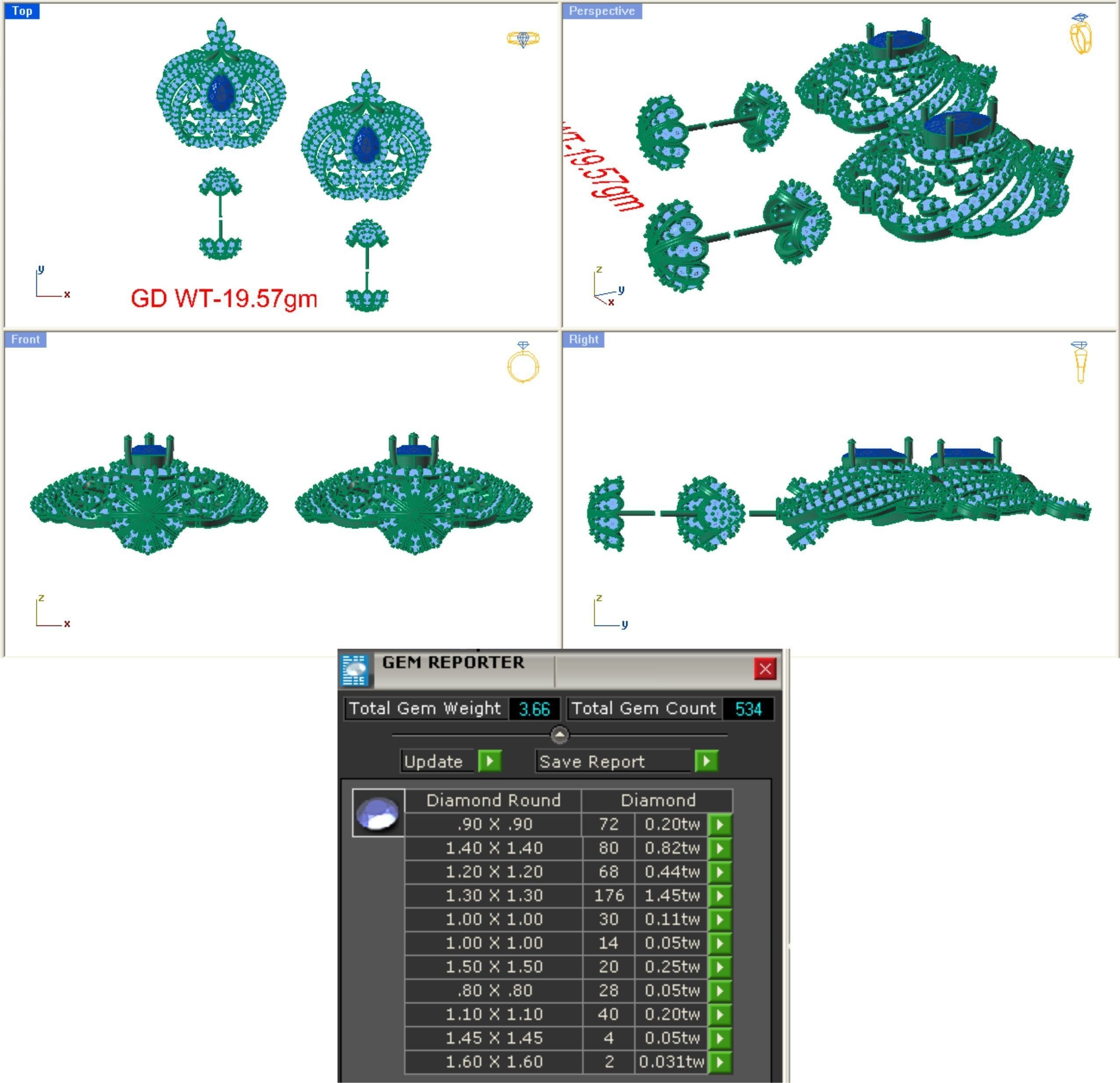 68 Necklace Earrings Set mgx bulk collection  3D print model_91