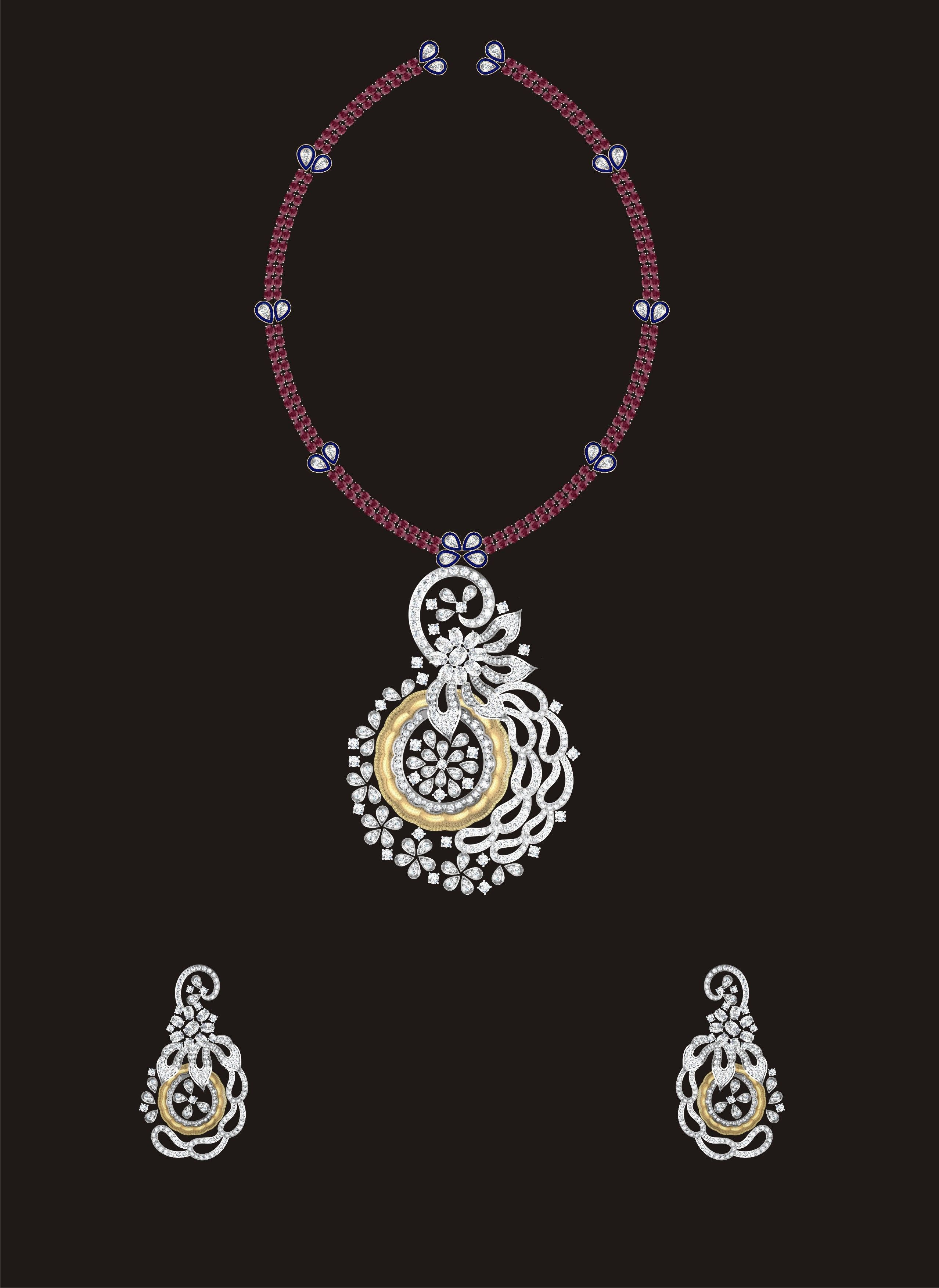 68 Necklace Earrings Set mgx bulk collection  3D print model_15