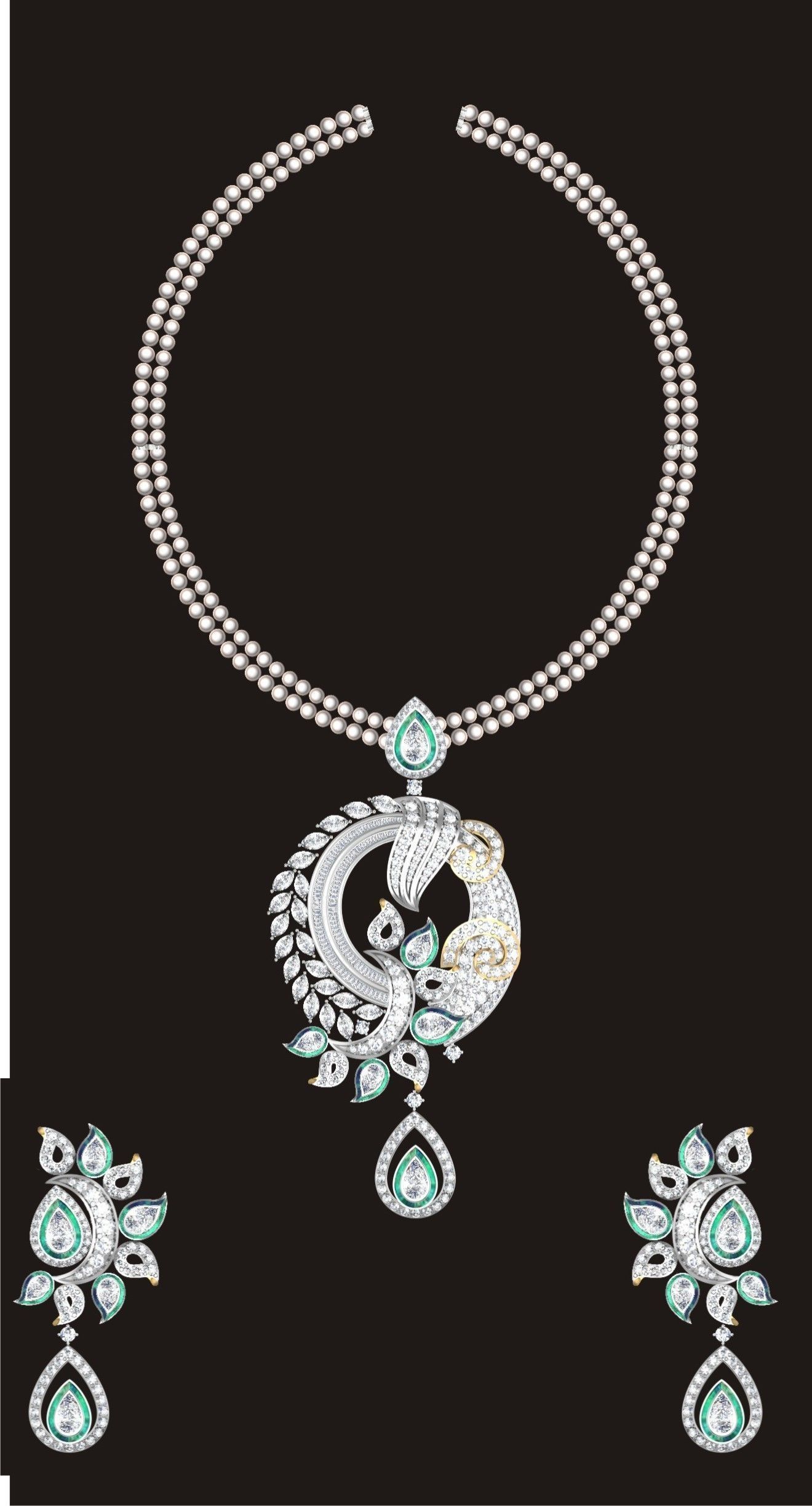 68 Necklace Earrings Set mgx bulk collection  3D print model_32