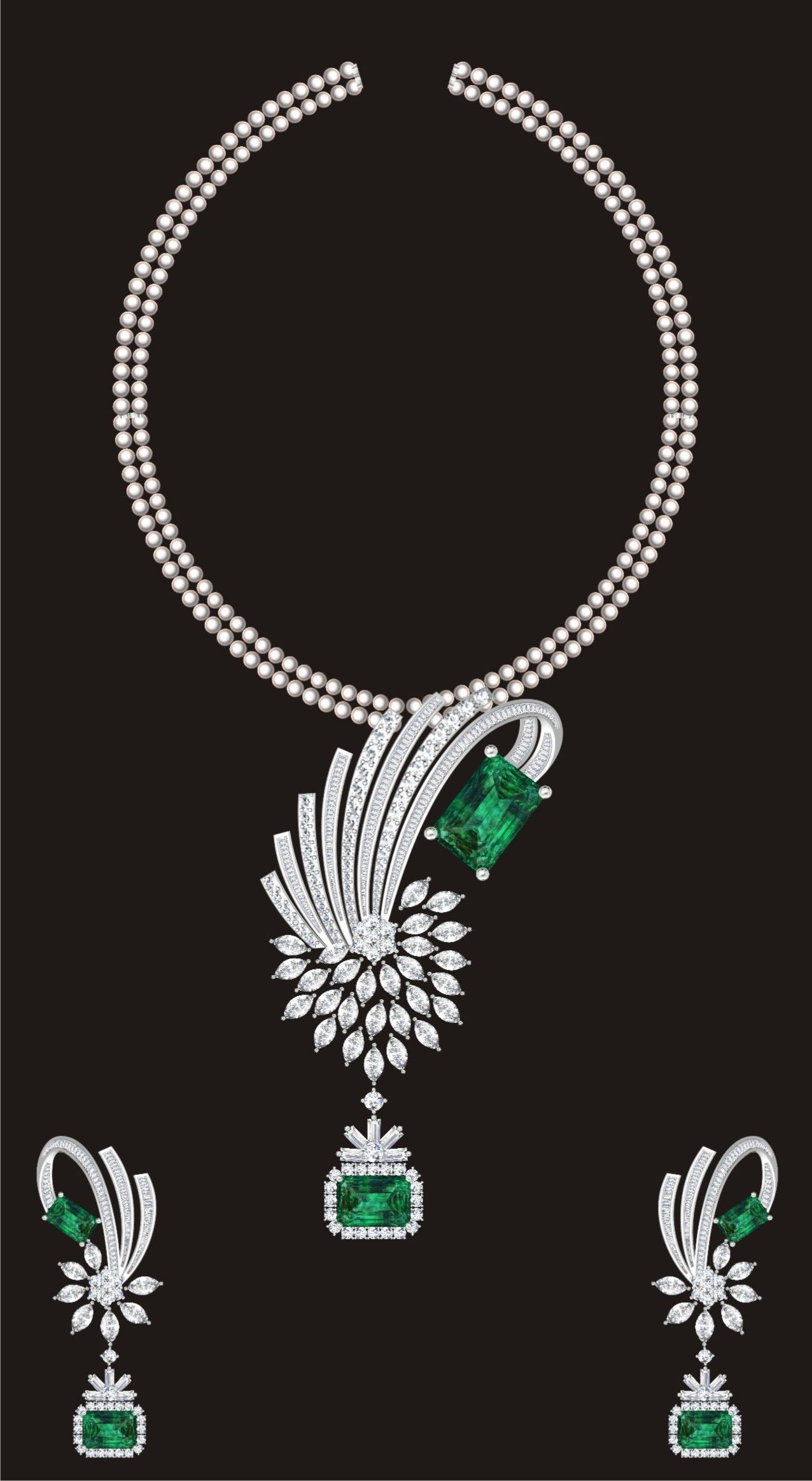 68 Necklace Earrings Set mgx bulk collection  3D print model_50