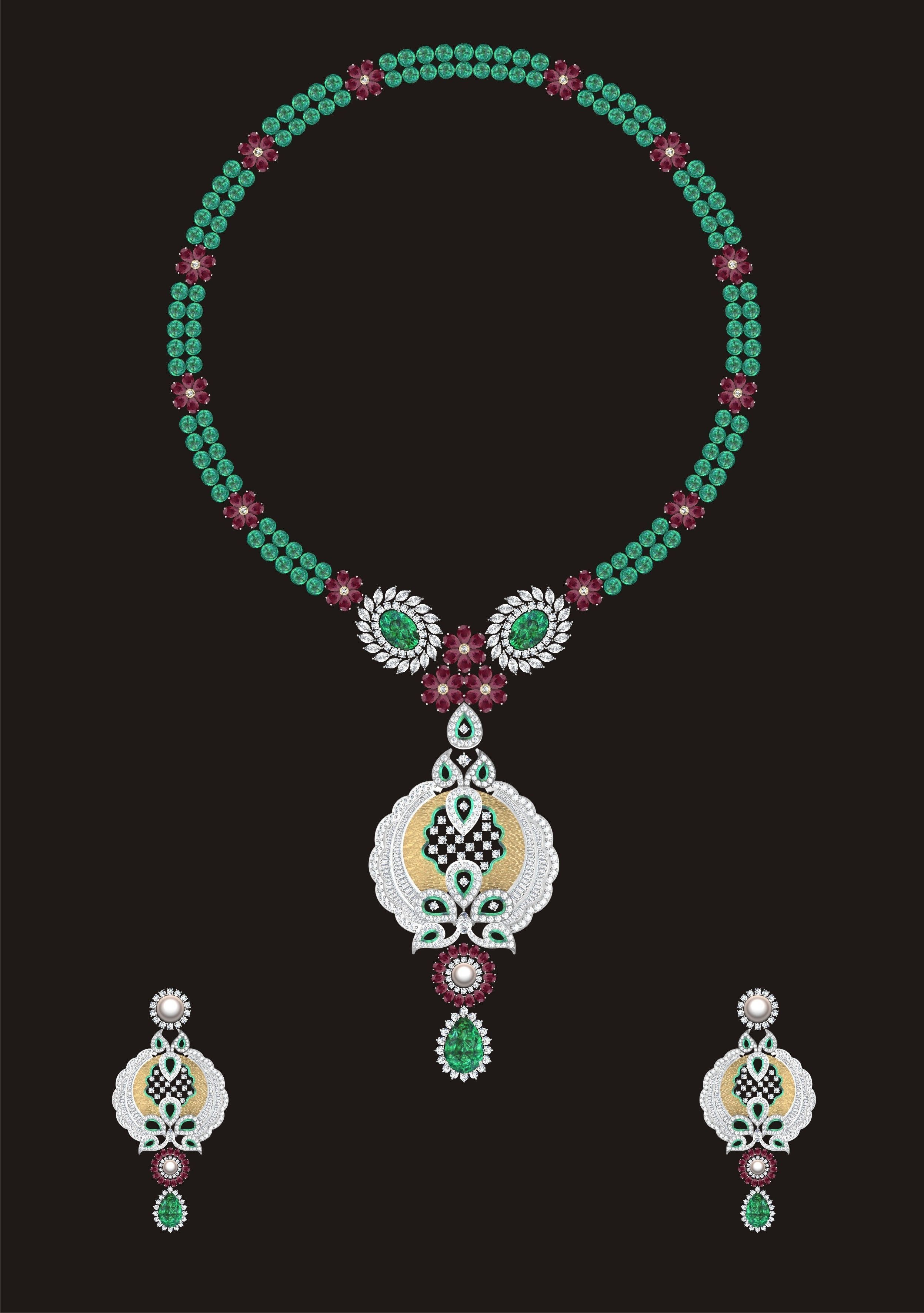 68 Necklace Earrings Set mgx bulk collection  3D print model_31