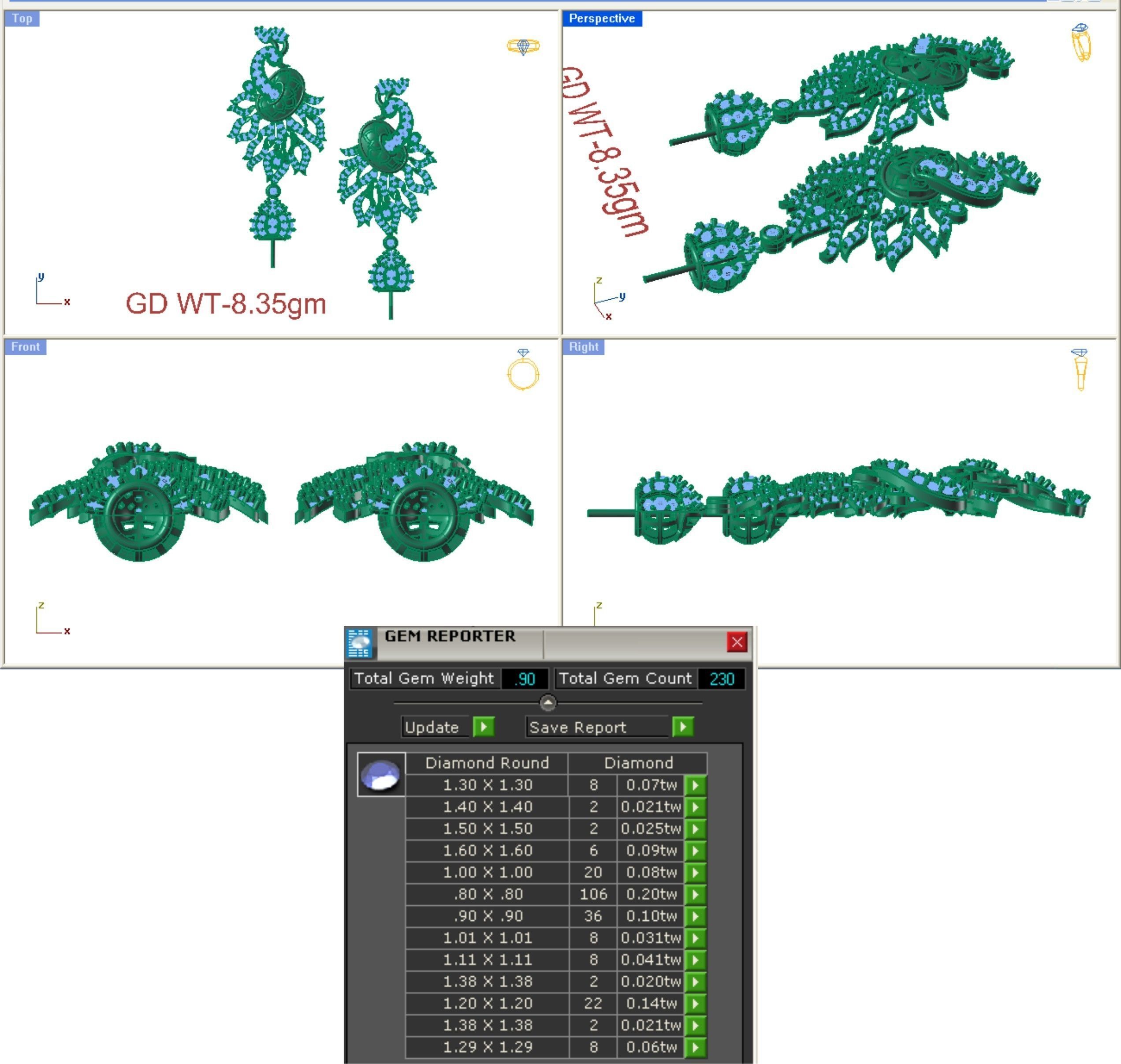 68 Necklace Earrings Set mgx bulk collection  3D print model_62