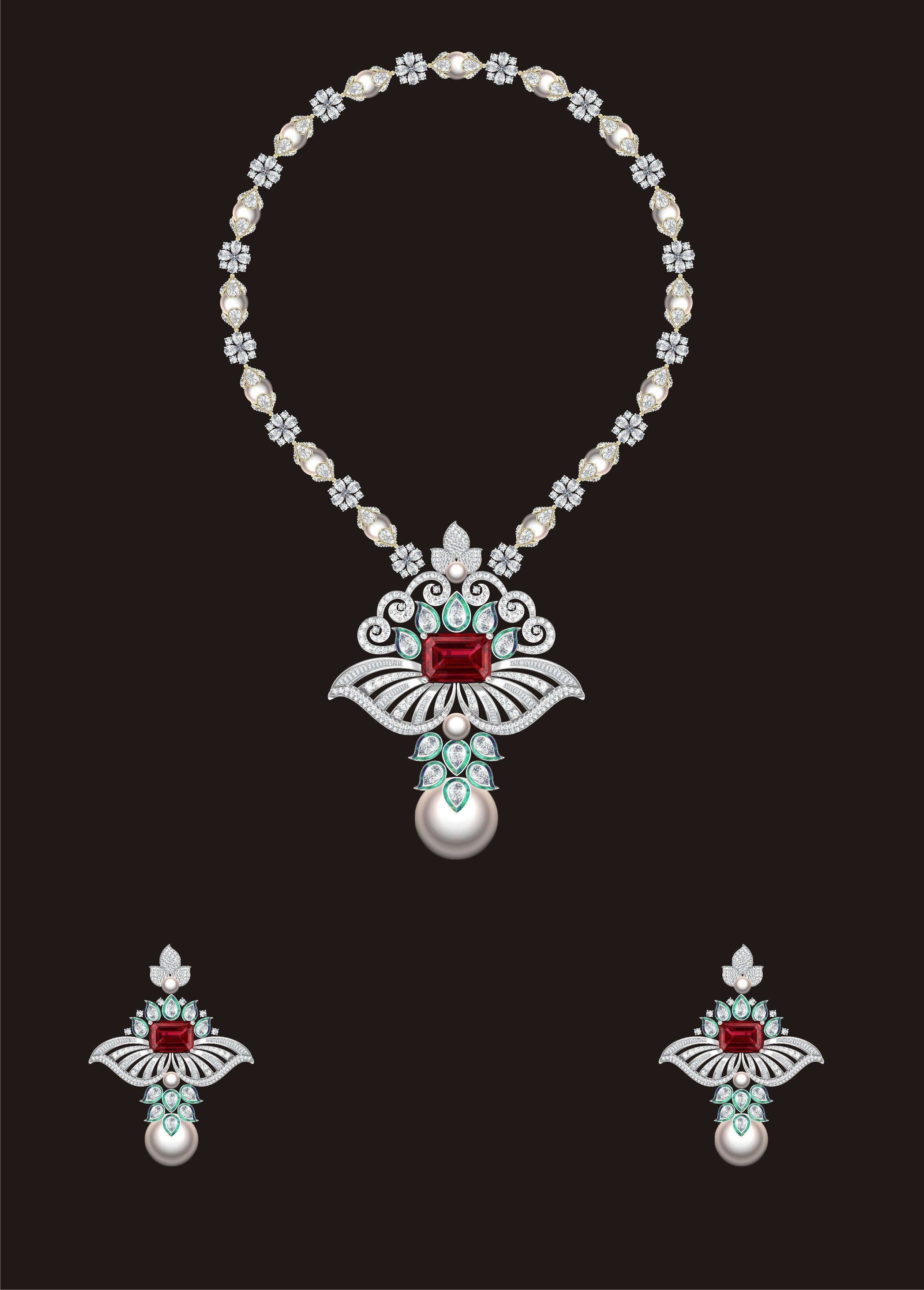 68 Necklace Earrings Set mgx bulk collection  3D print model_55