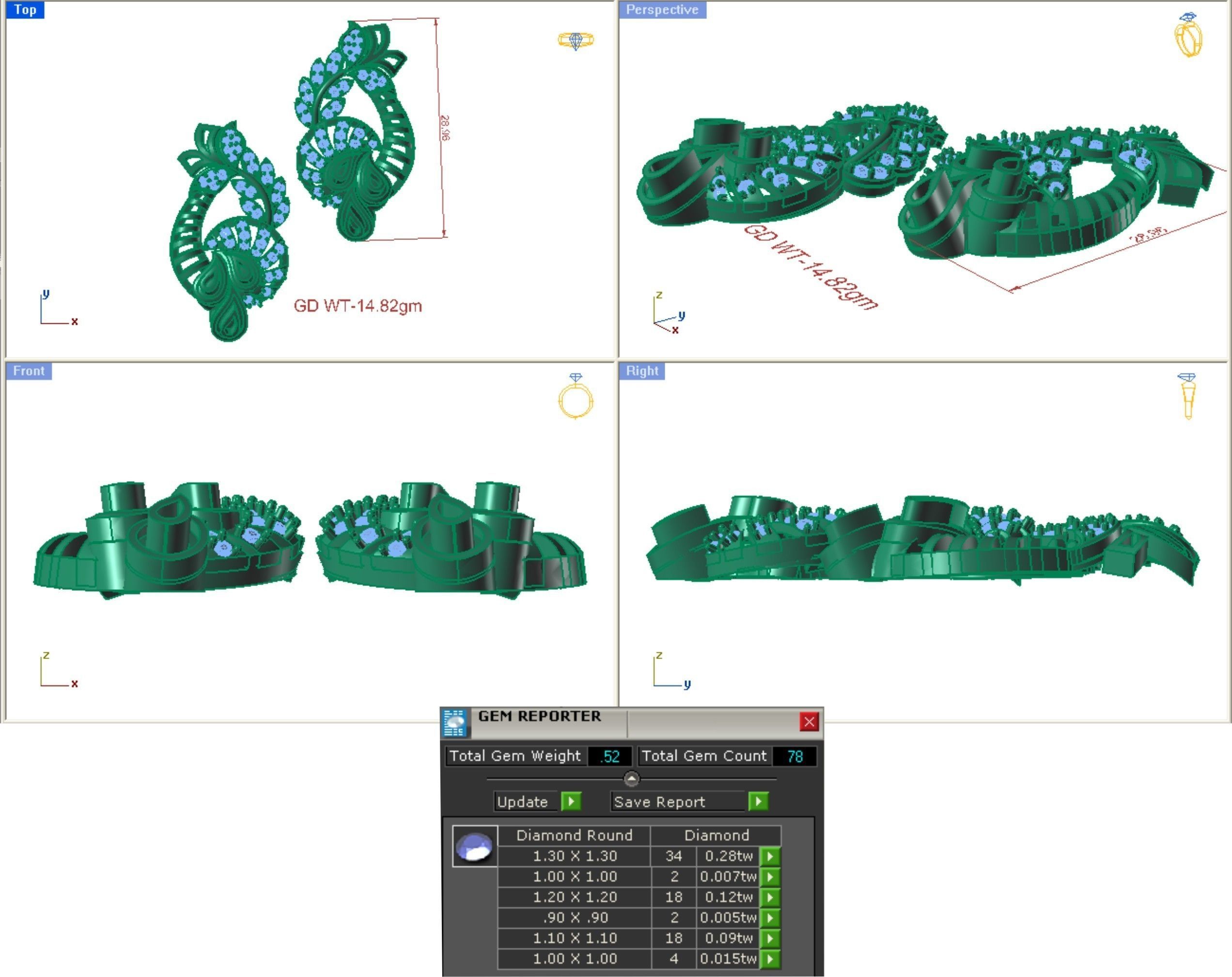 68 Necklace Earrings Set mgx bulk collection  3D print model_129