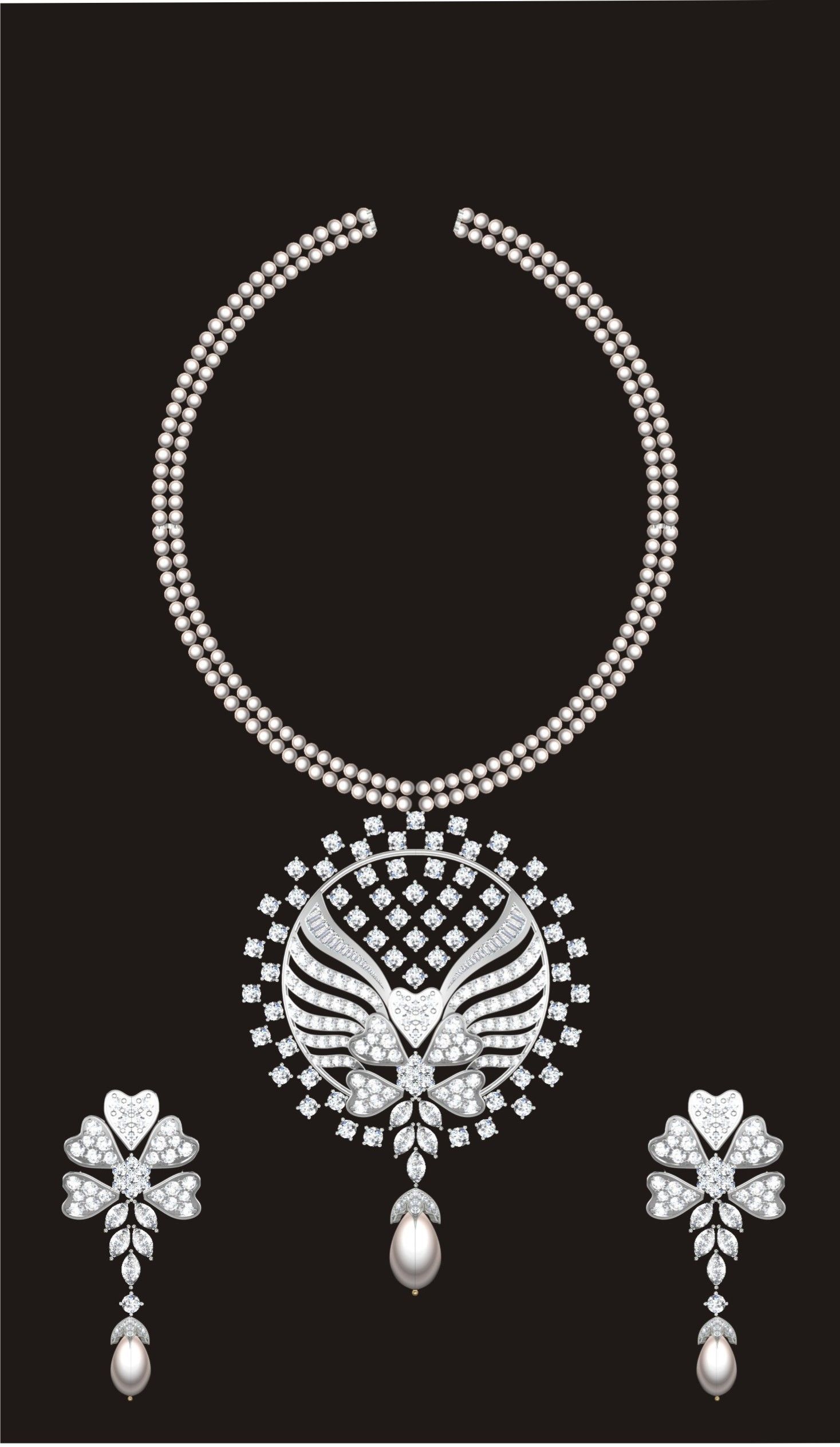 68 Necklace Earrings Set mgx bulk collection  3D print model_22