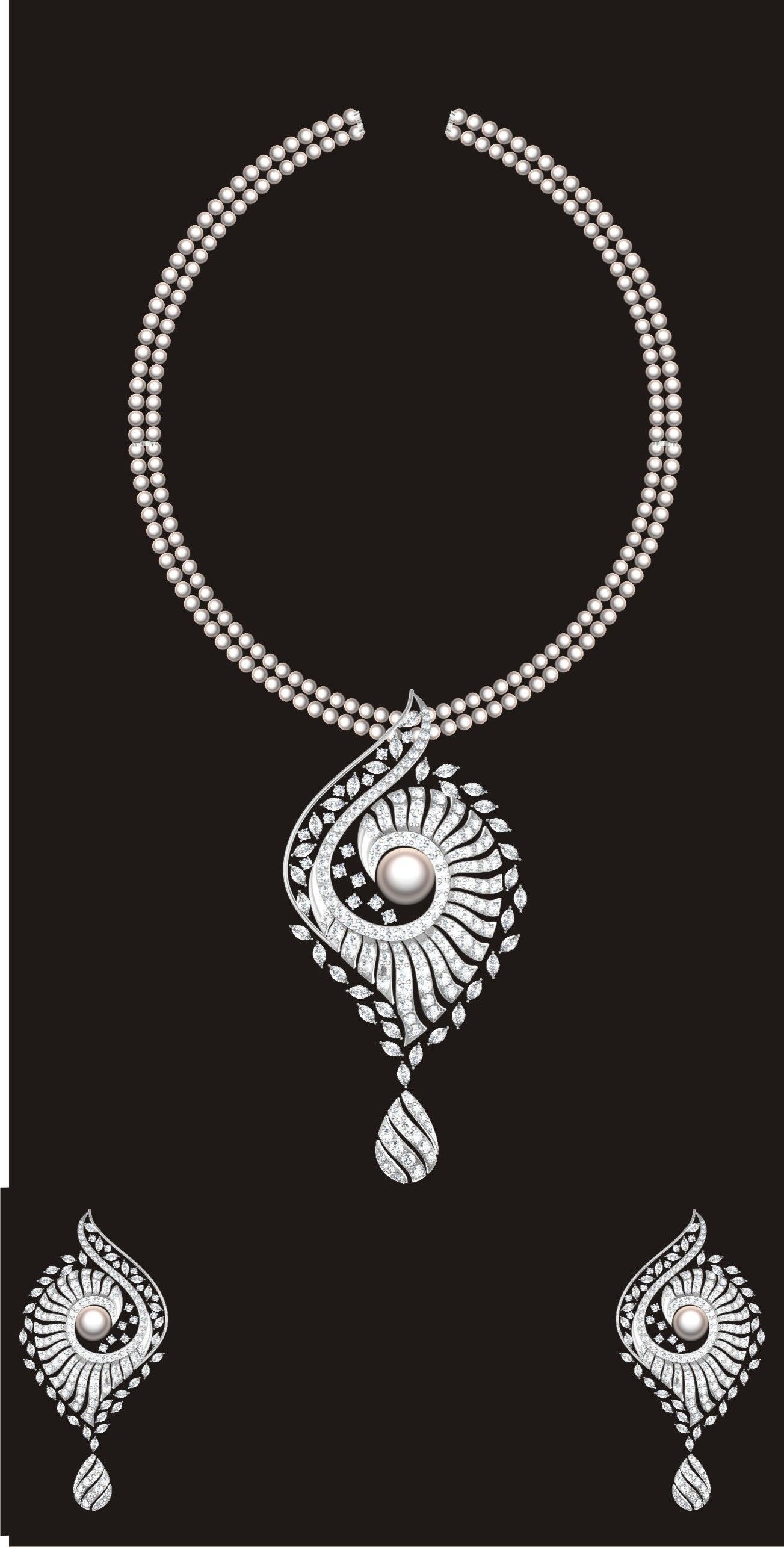 68 Necklace Earrings Set mgx bulk collection  3D print model_38