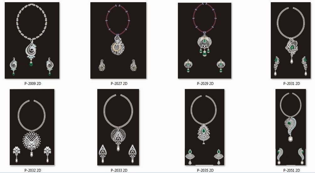 68 Necklace Earrings Set mgx bulk collection  3D print model_2