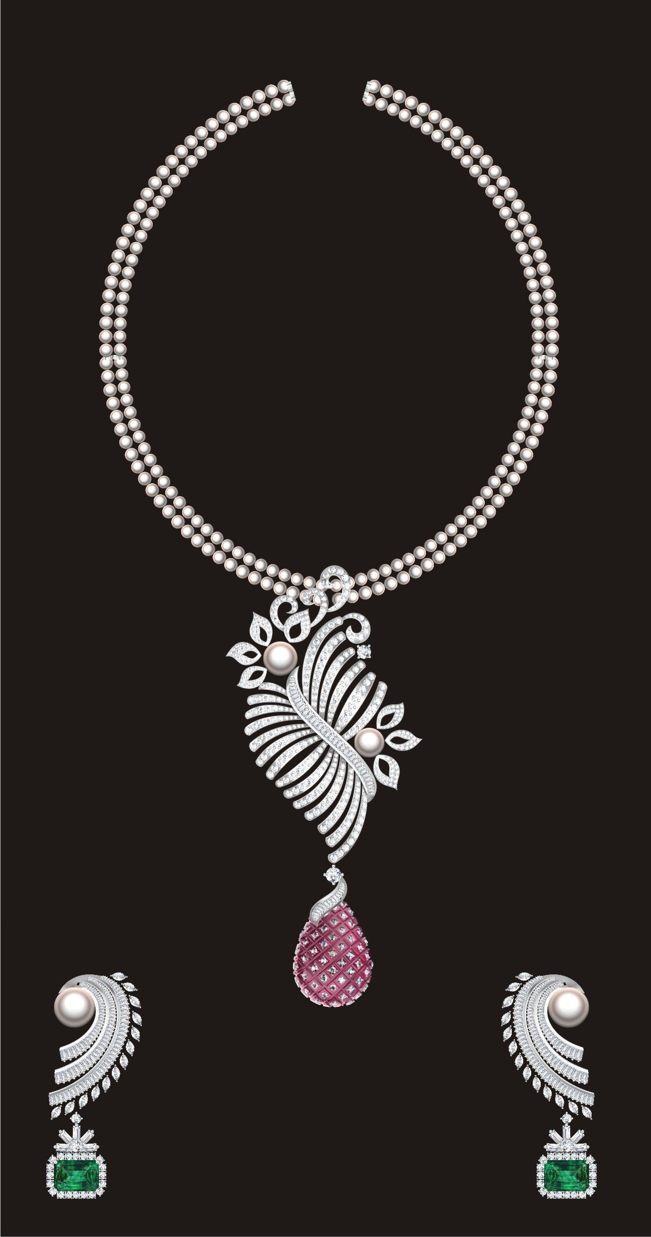 68 Necklace Earrings Set mgx bulk collection  3D print model_47