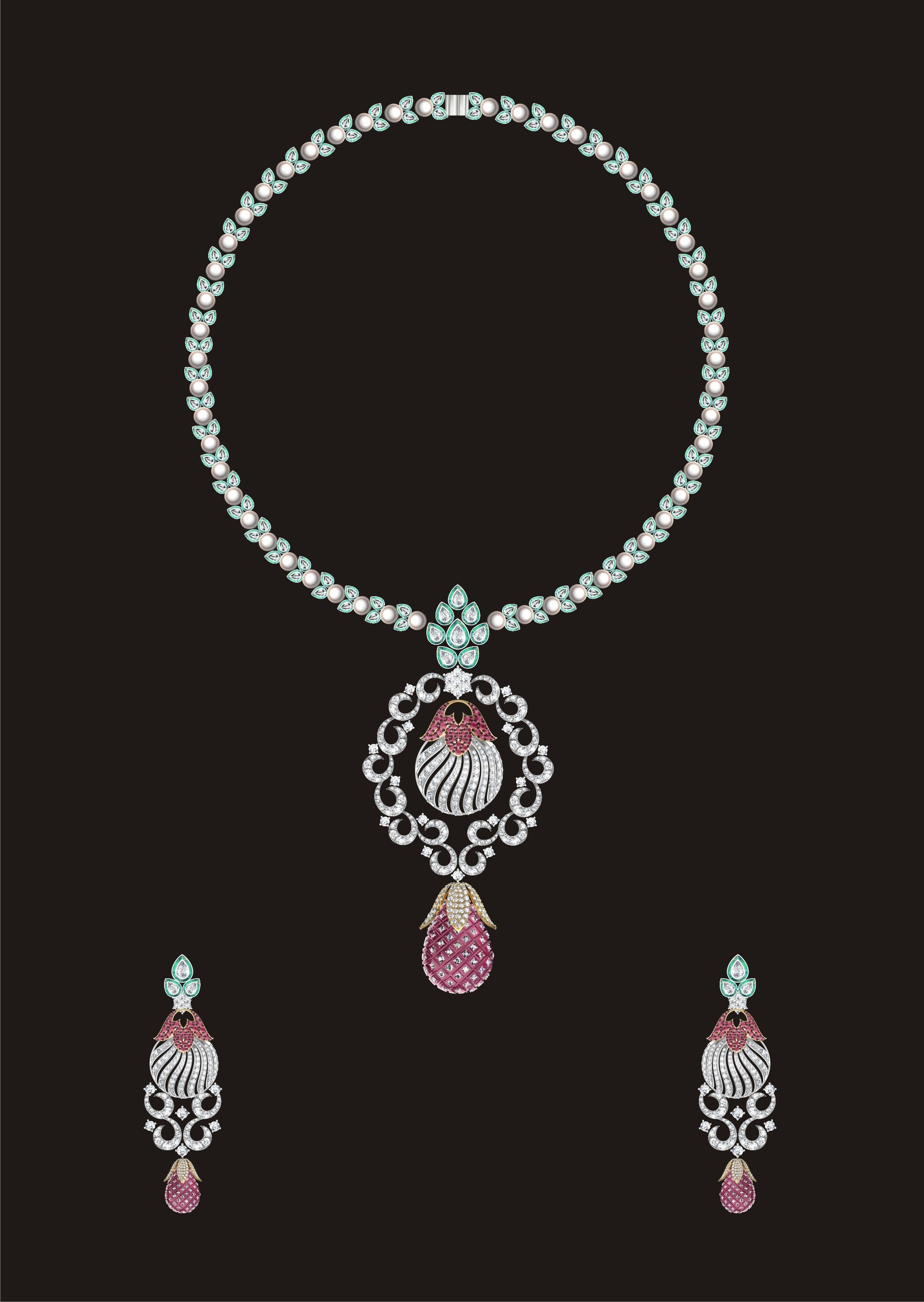 68 Necklace Earrings Set mgx bulk collection  3D print model_60