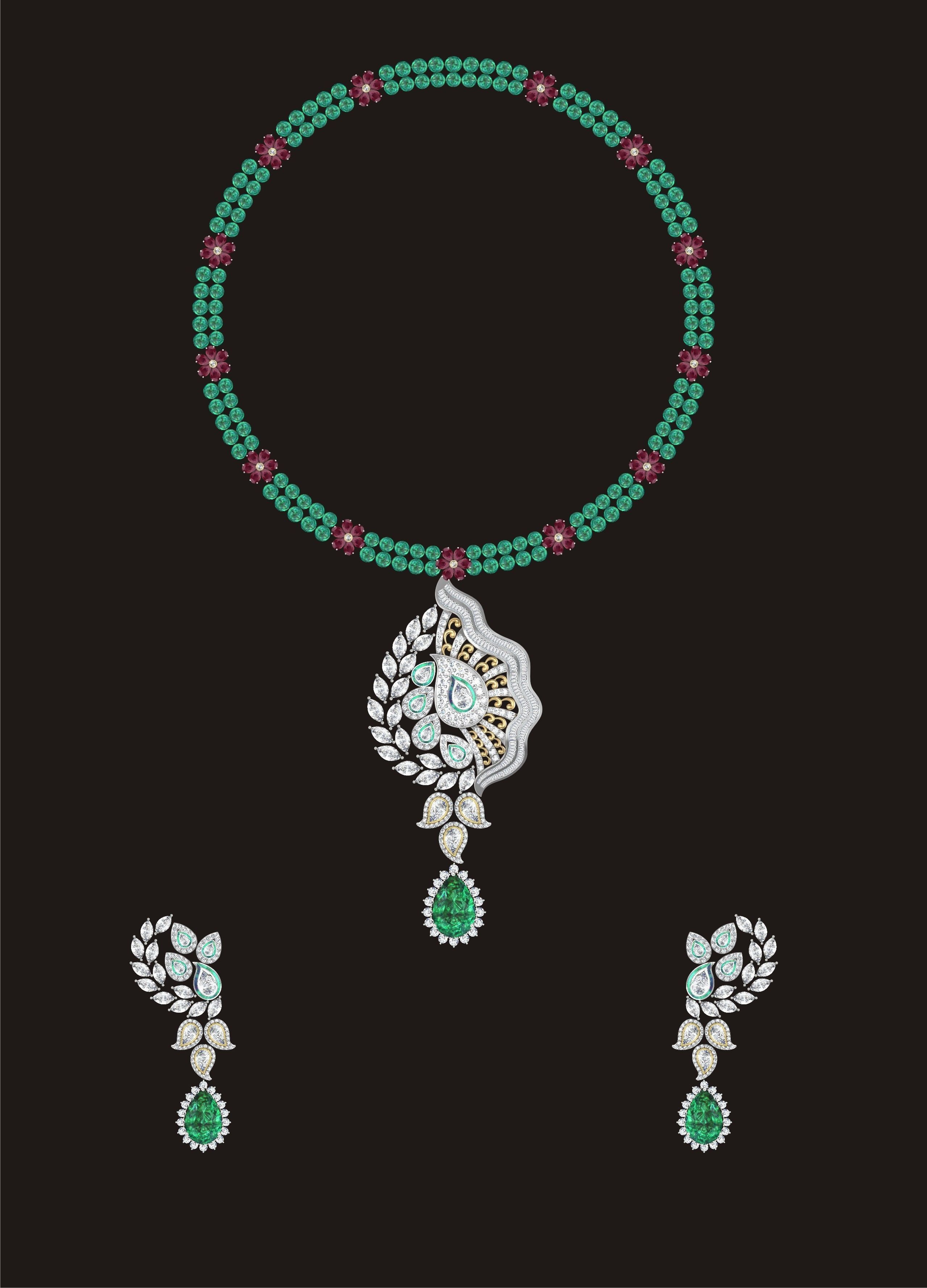 68 Necklace Earrings Set mgx bulk collection  3D print model_44