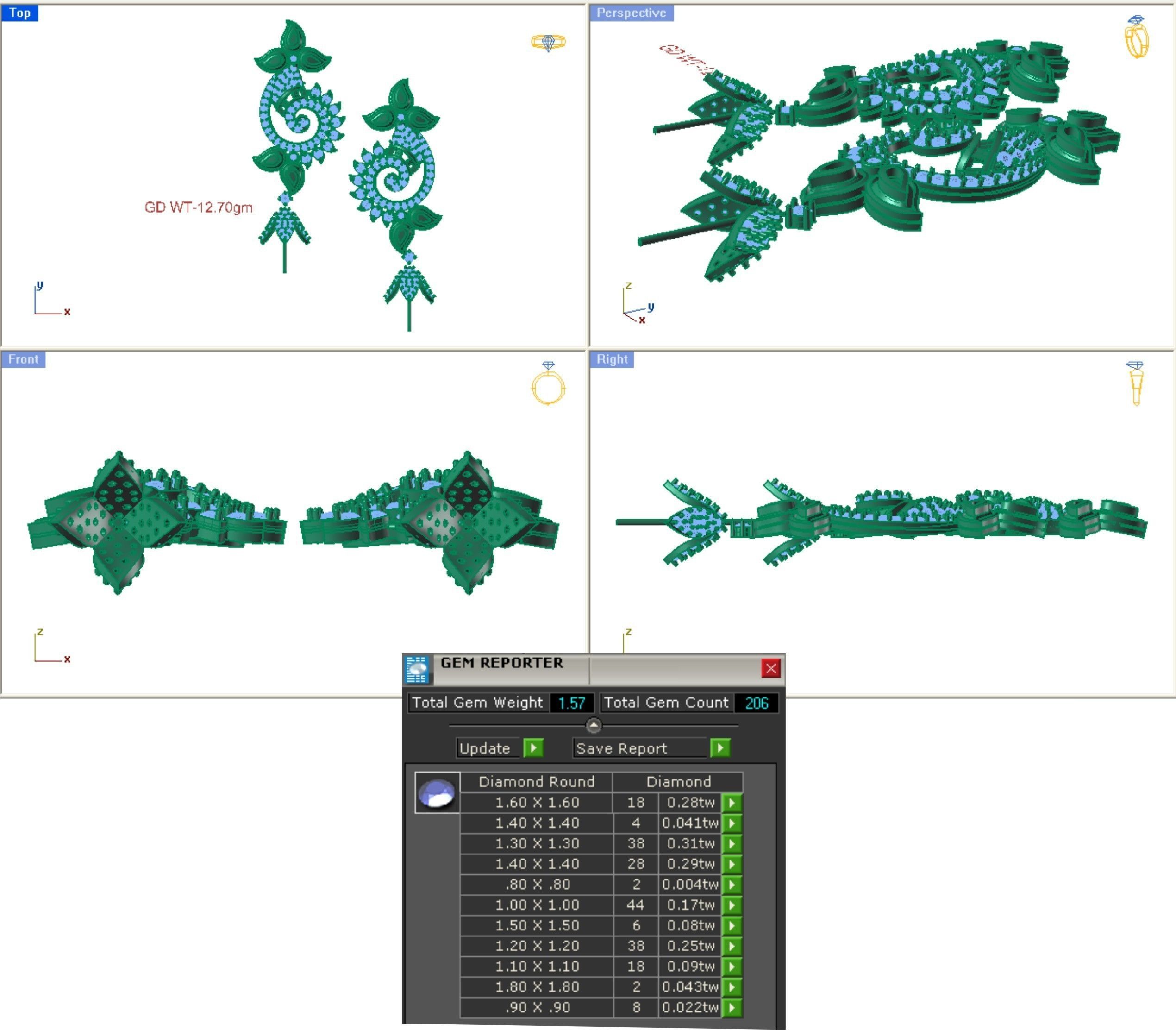 68 Necklace Earrings Set mgx bulk collection  3D print model_119