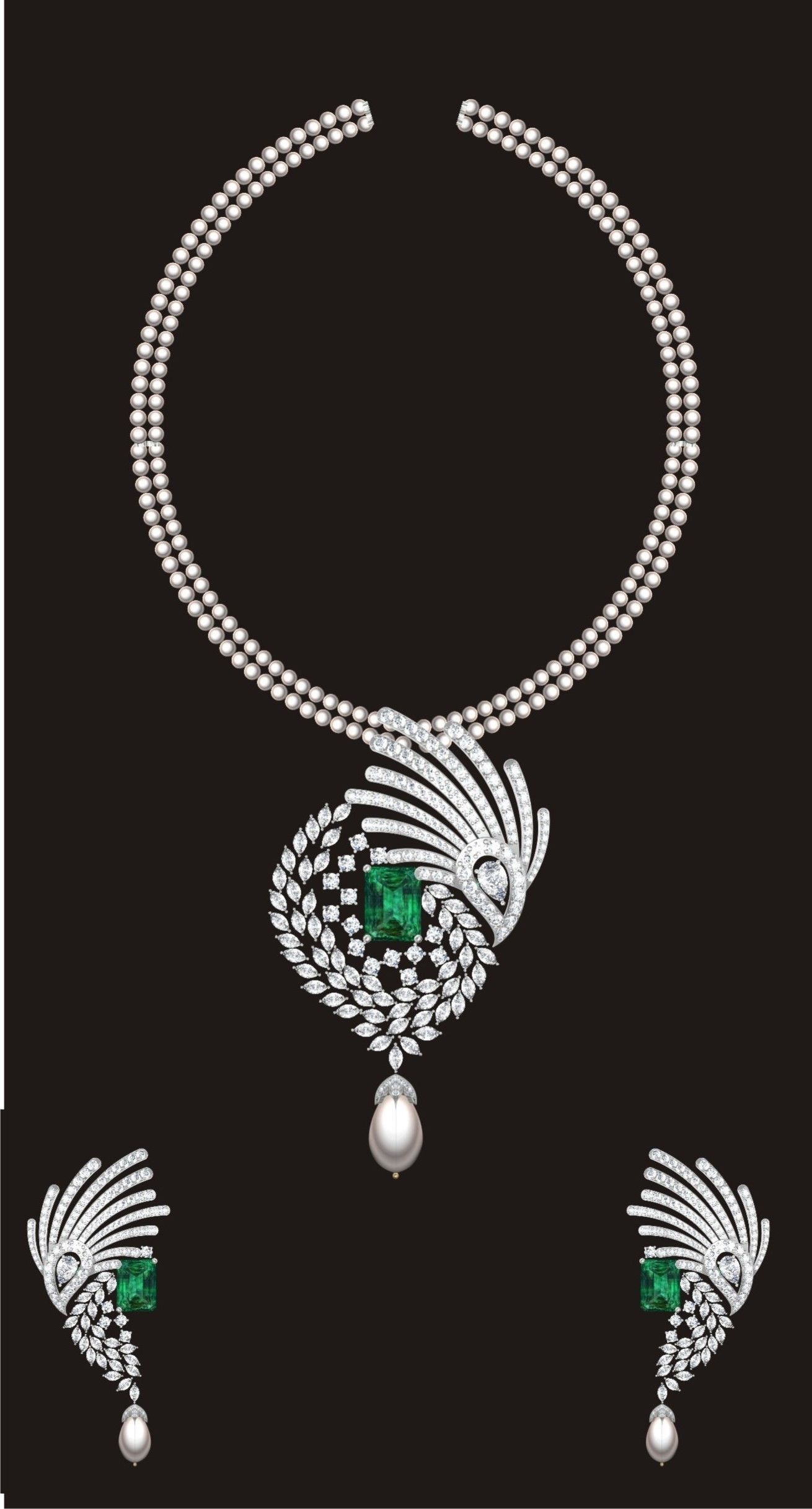 68 Necklace Earrings Set mgx bulk collection  3D print model_34