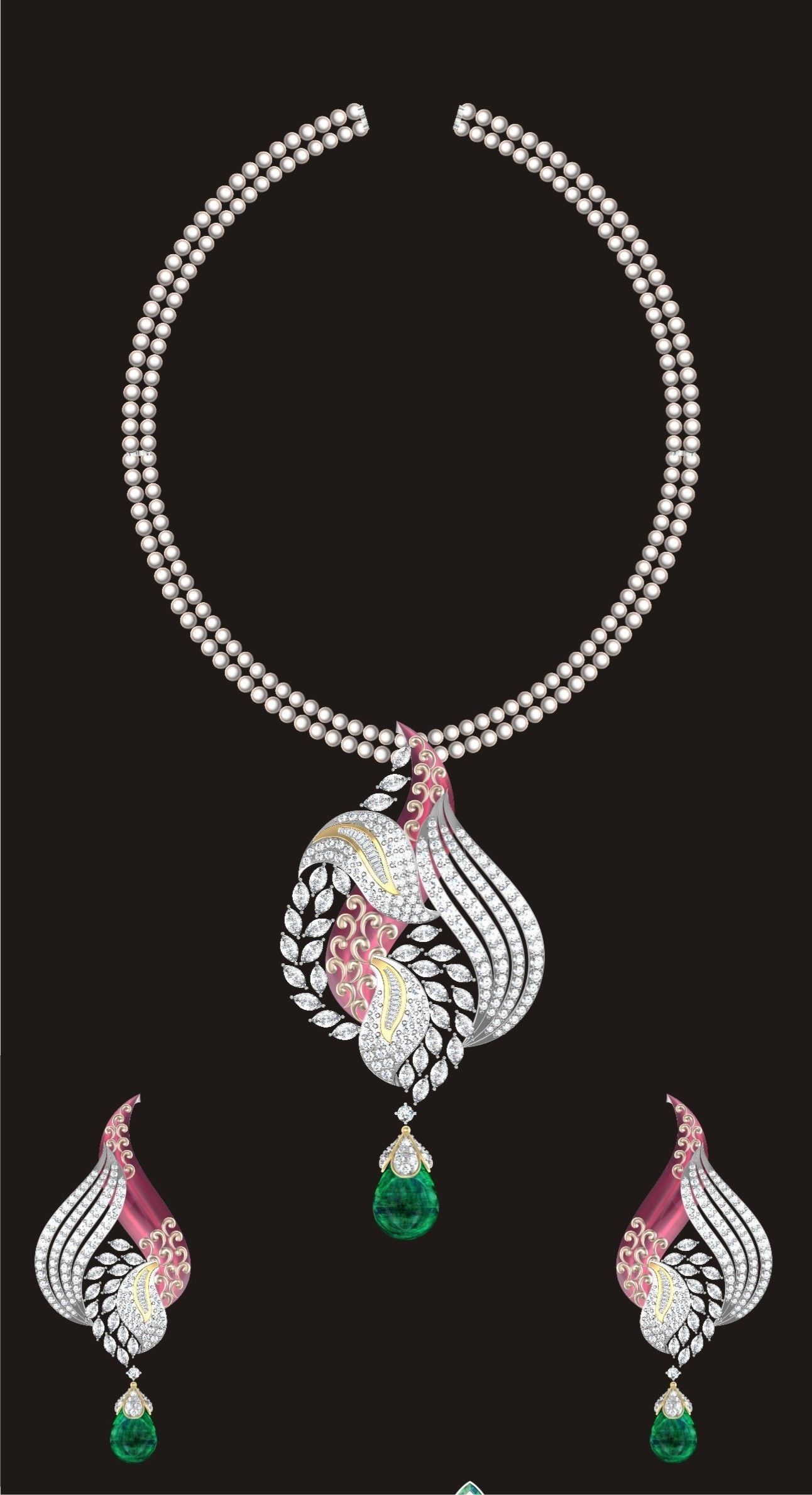 68 Necklace Earrings Set mgx bulk collection  3D print model_36