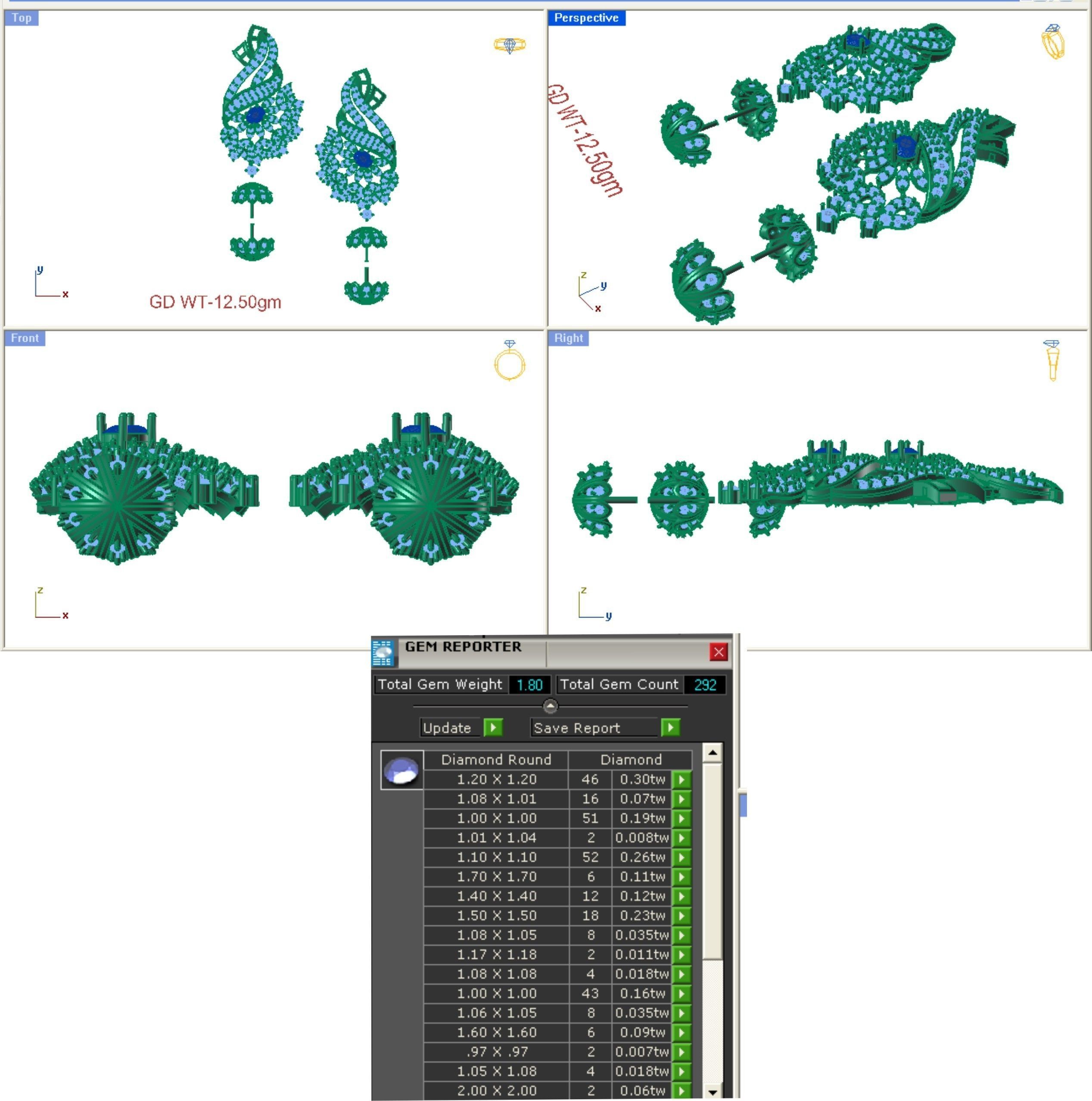 68 Necklace Earrings Set mgx bulk collection  3D print model_80