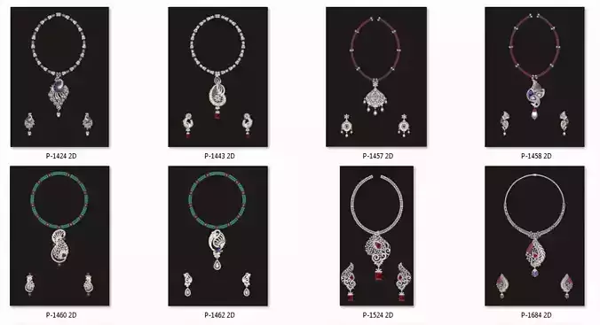 68 Necklace Earrings Set mgx bulk collection  3D print model