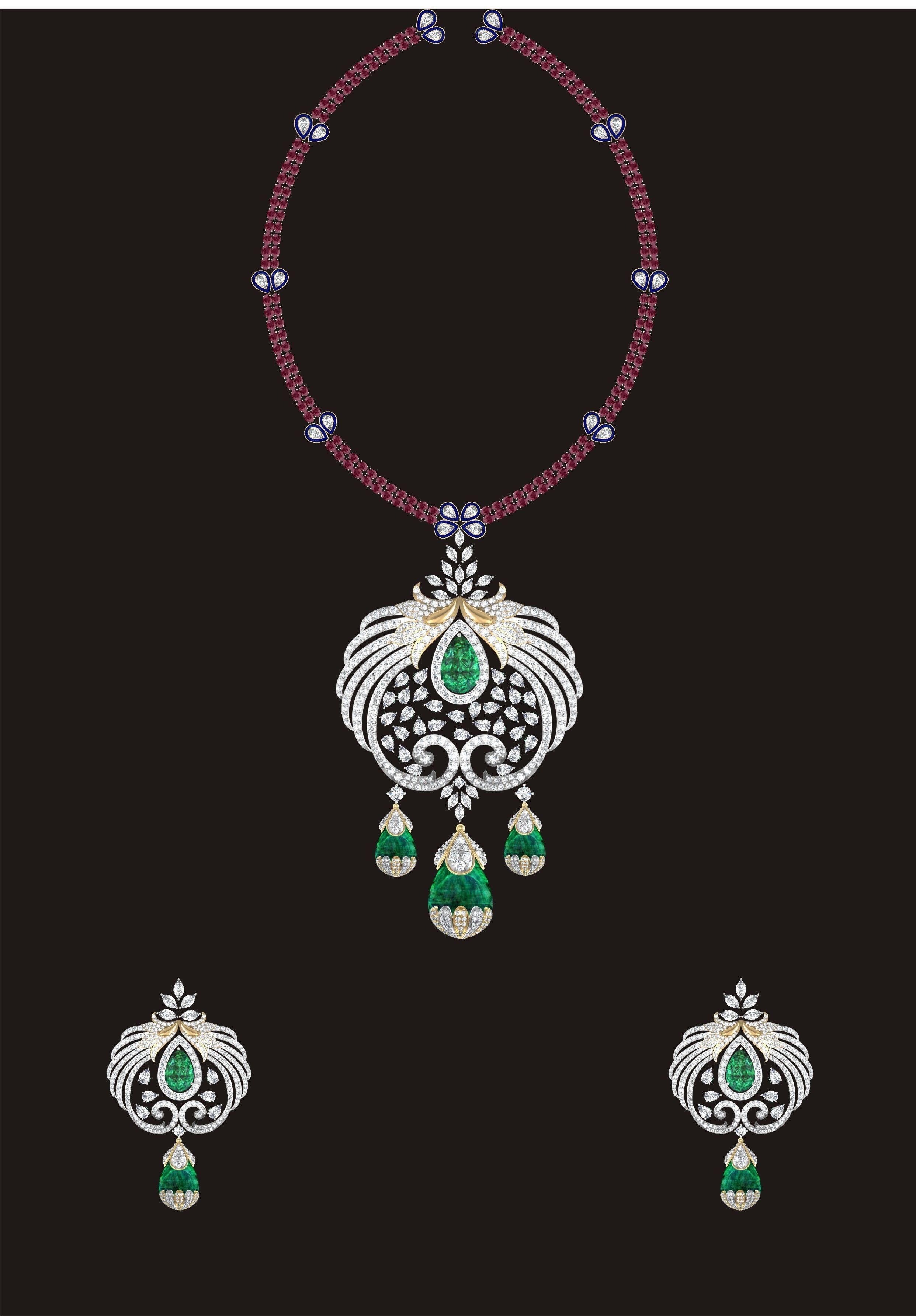 68 Necklace Earrings Set mgx bulk collection  3D print model_19