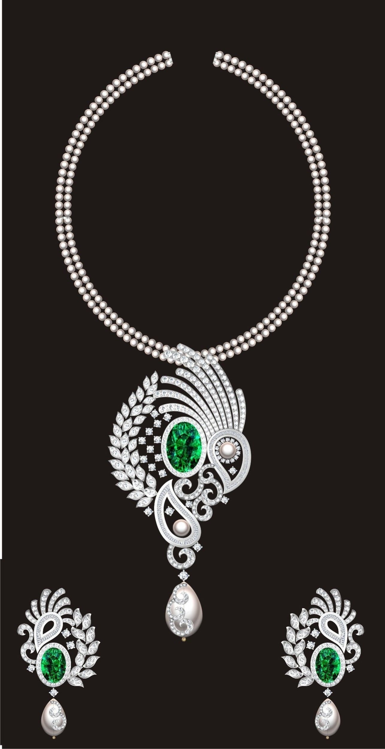 68 Necklace Earrings Set mgx bulk collection  3D print model_13