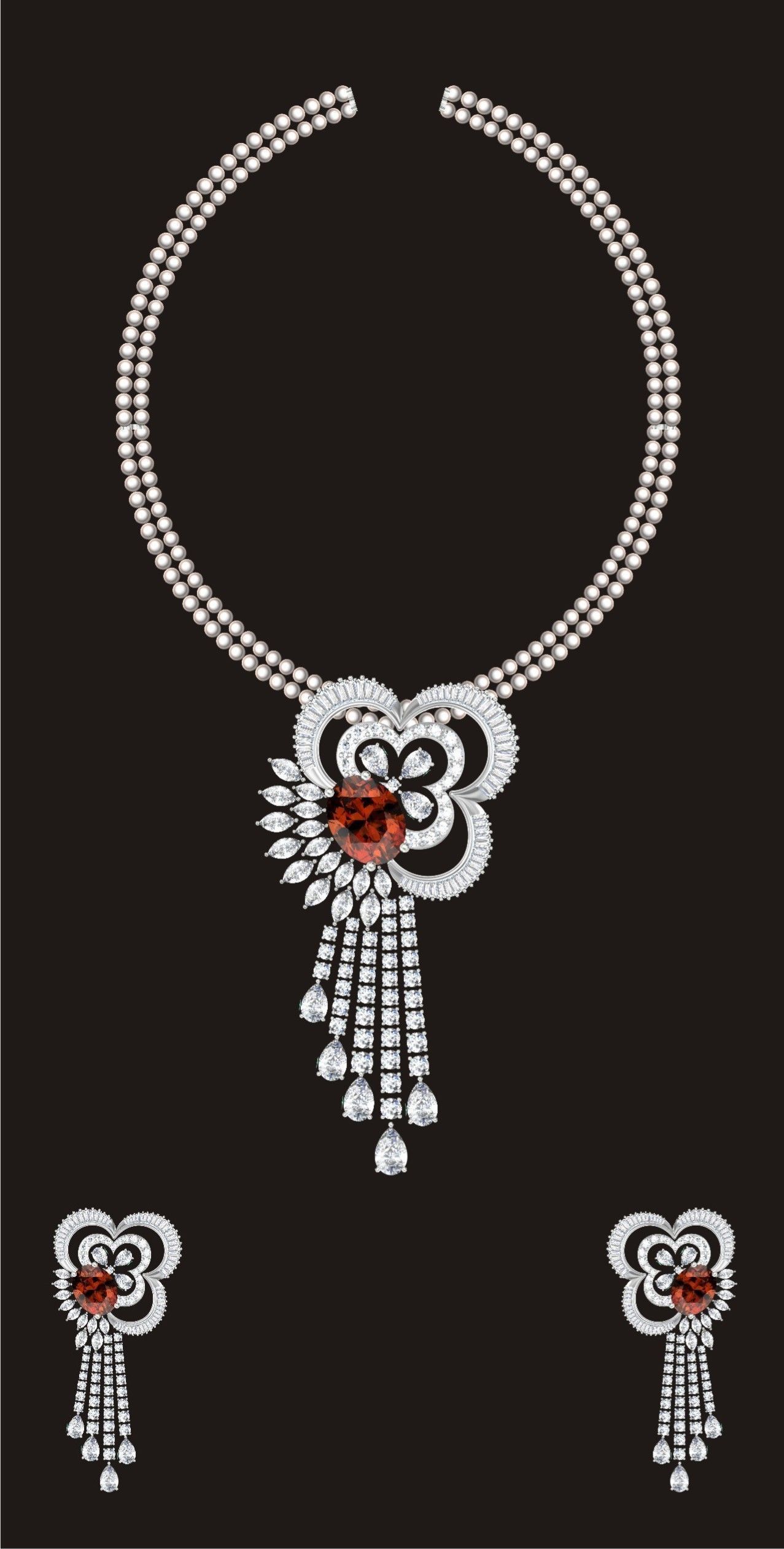68 Necklace Earrings Set mgx bulk collection  3D print model_27