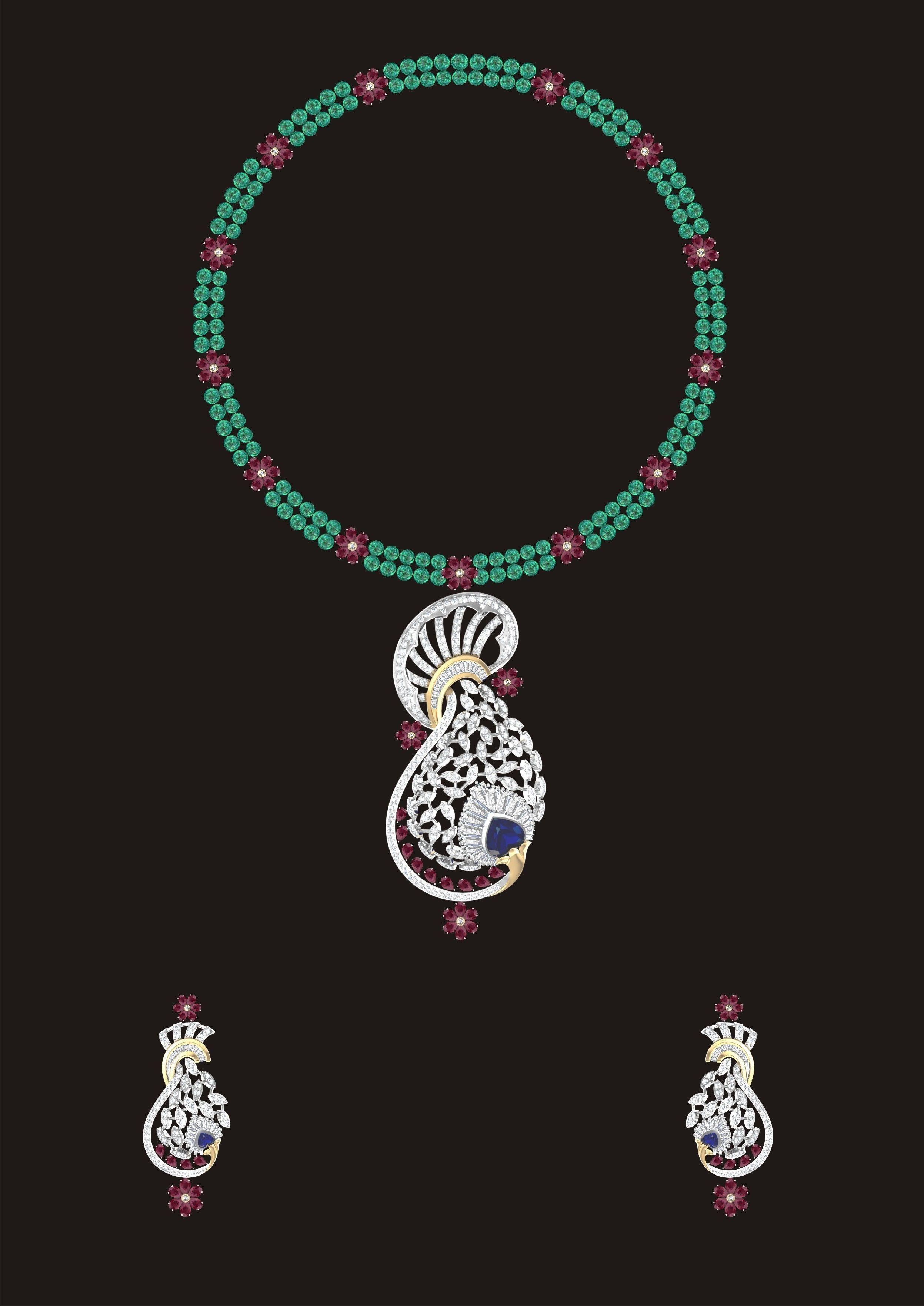68 Necklace Earrings Set mgx bulk collection  3D print model_57