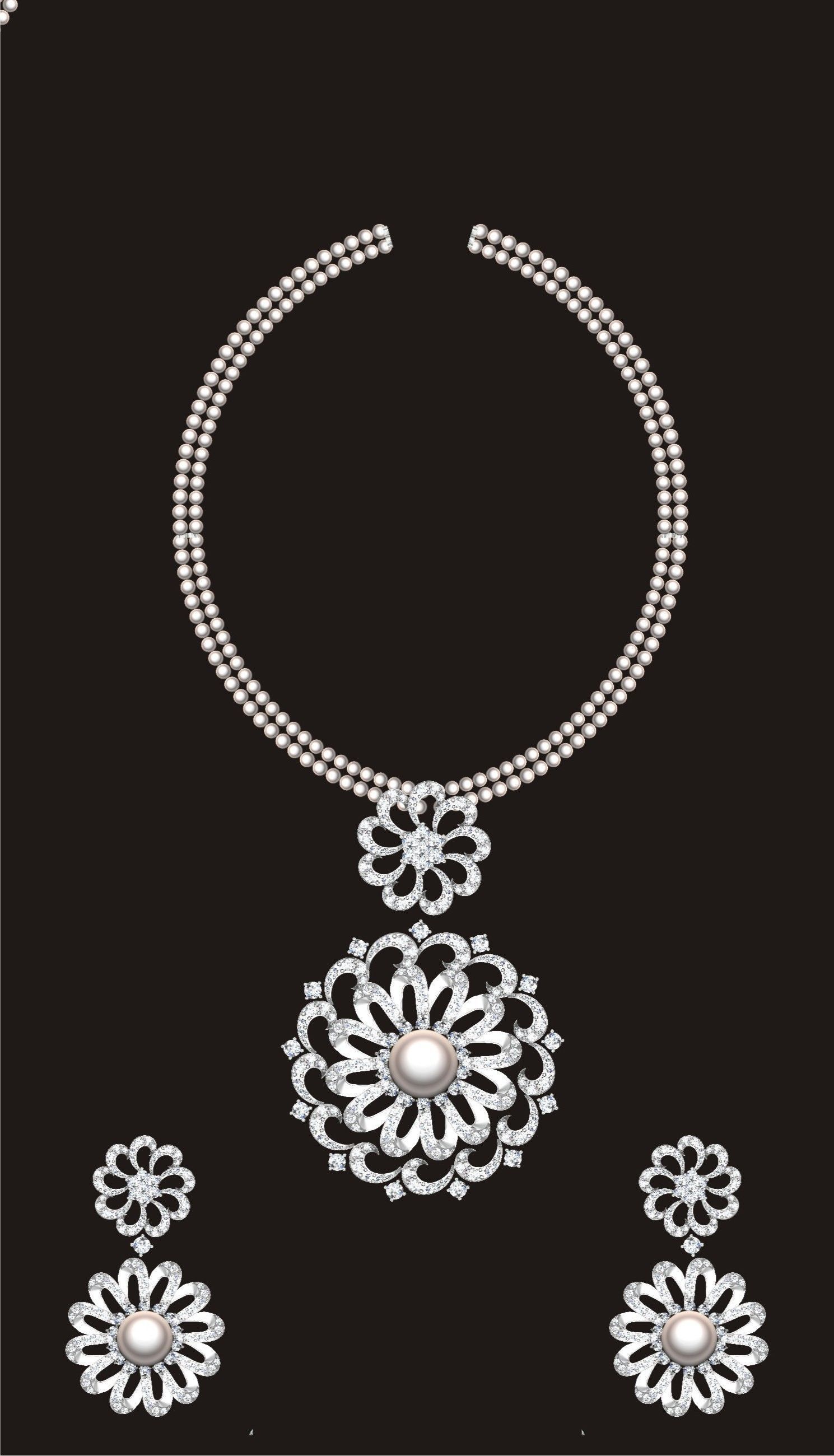 68 Necklace Earrings Set mgx bulk collection  3D print model_25