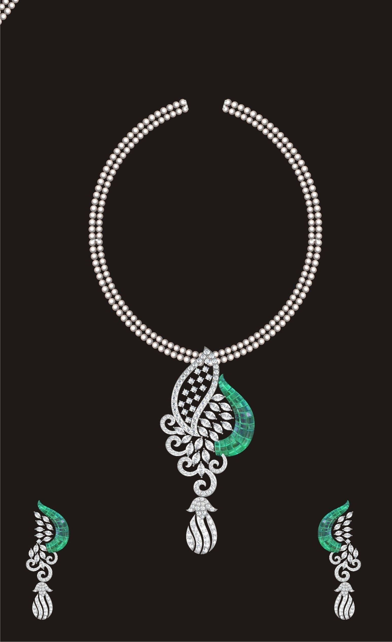 68 Necklace Earrings Set mgx bulk collection  3D print model_52