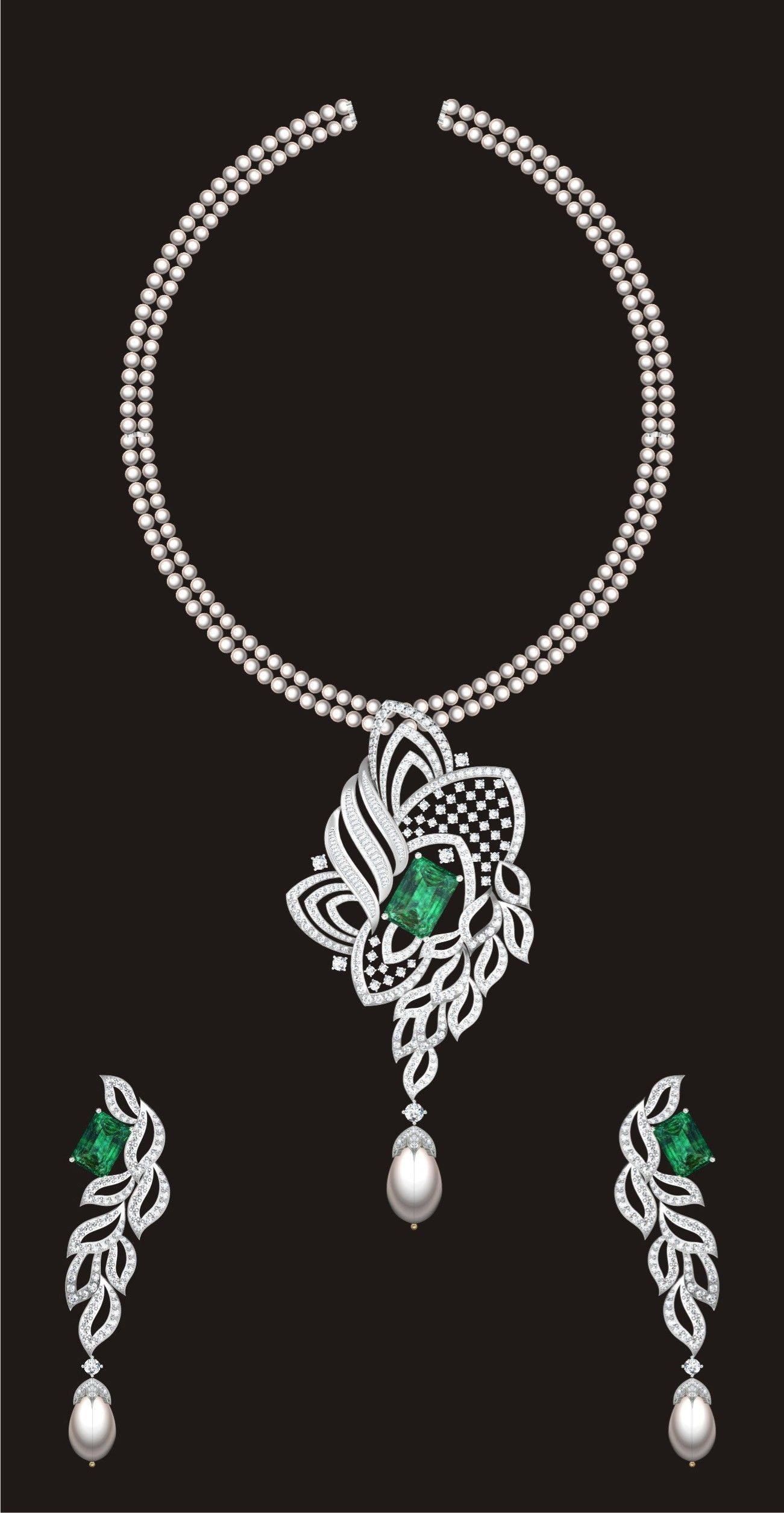 68 Necklace Earrings Set mgx bulk collection  3D print model_17