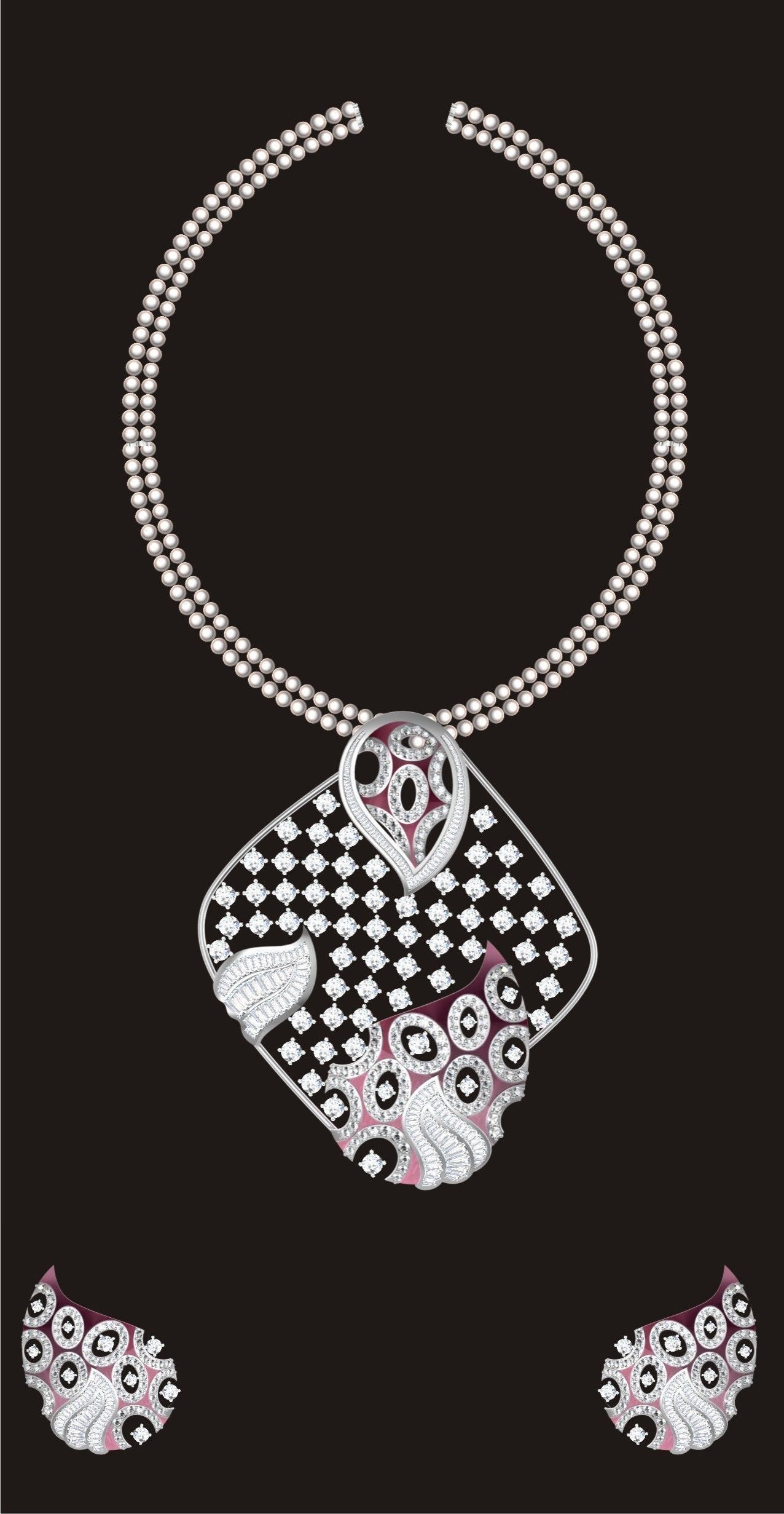 68 Necklace Earrings Set mgx bulk collection  3D print model_28