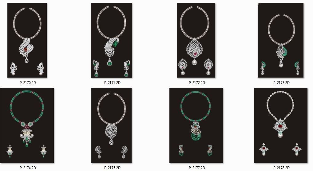 68 Necklace Earrings Set mgx bulk collection  3D print model_6