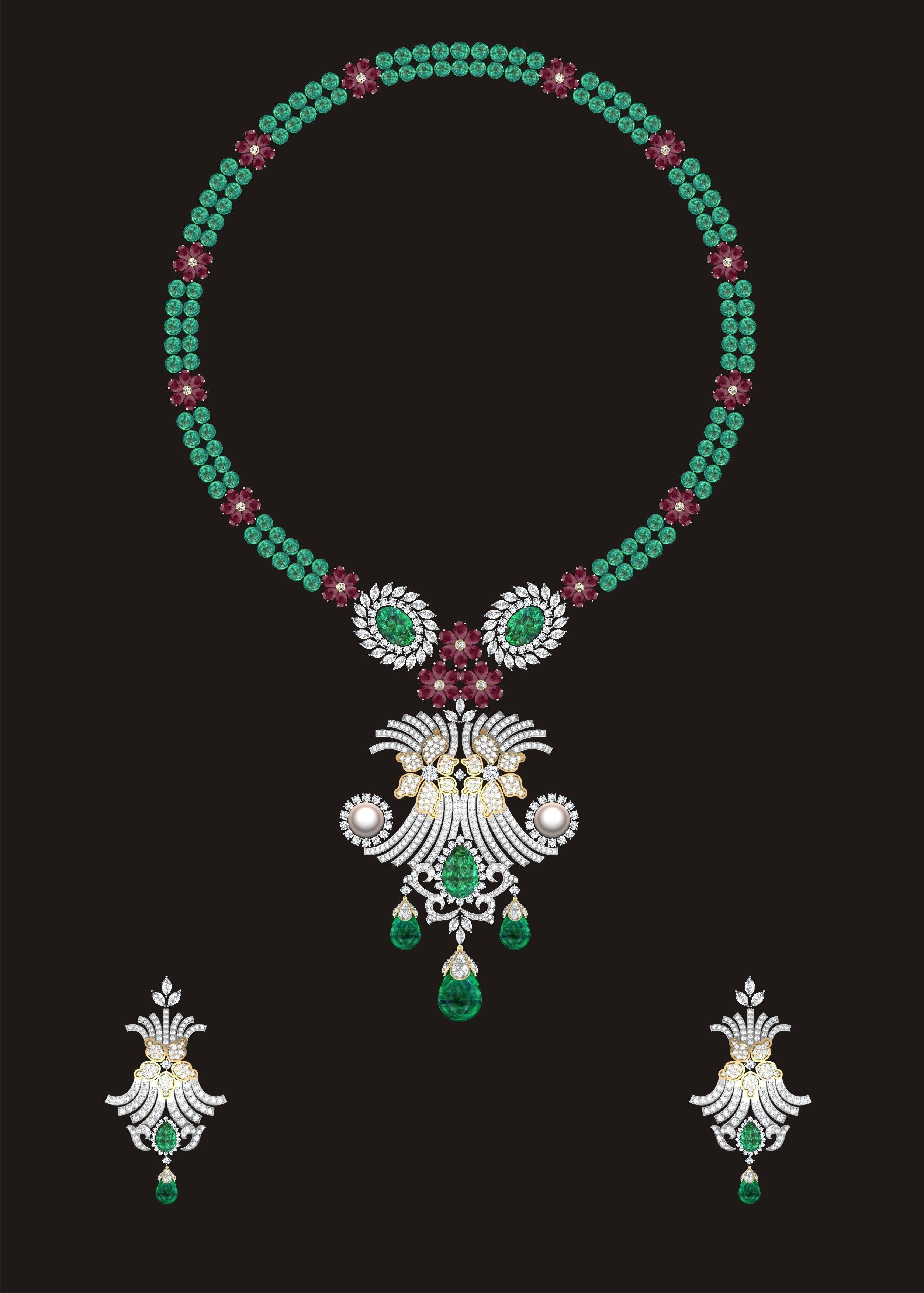 68 Necklace Earrings Set mgx bulk collection  3D print model_54