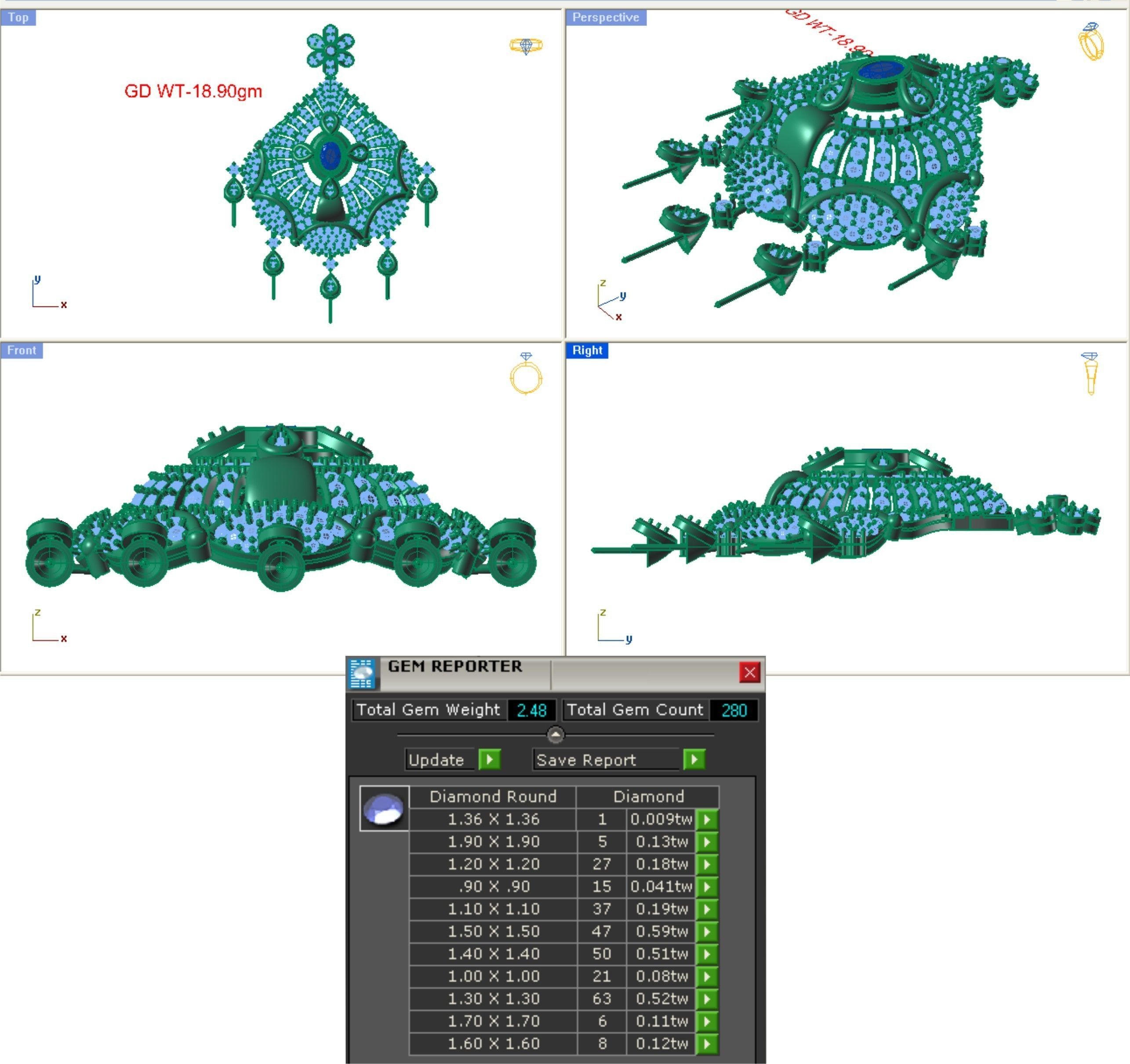 68 Necklace Earrings Set mgx bulk collection  3D print model_66