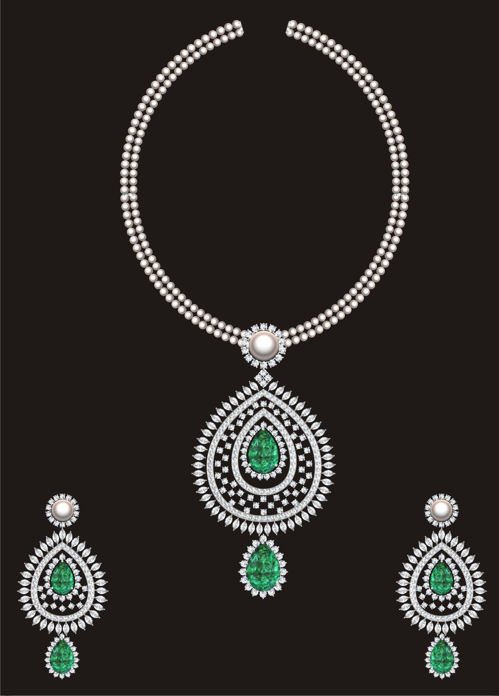 68 Necklace Earrings Set mgx bulk collection  3D print model_39