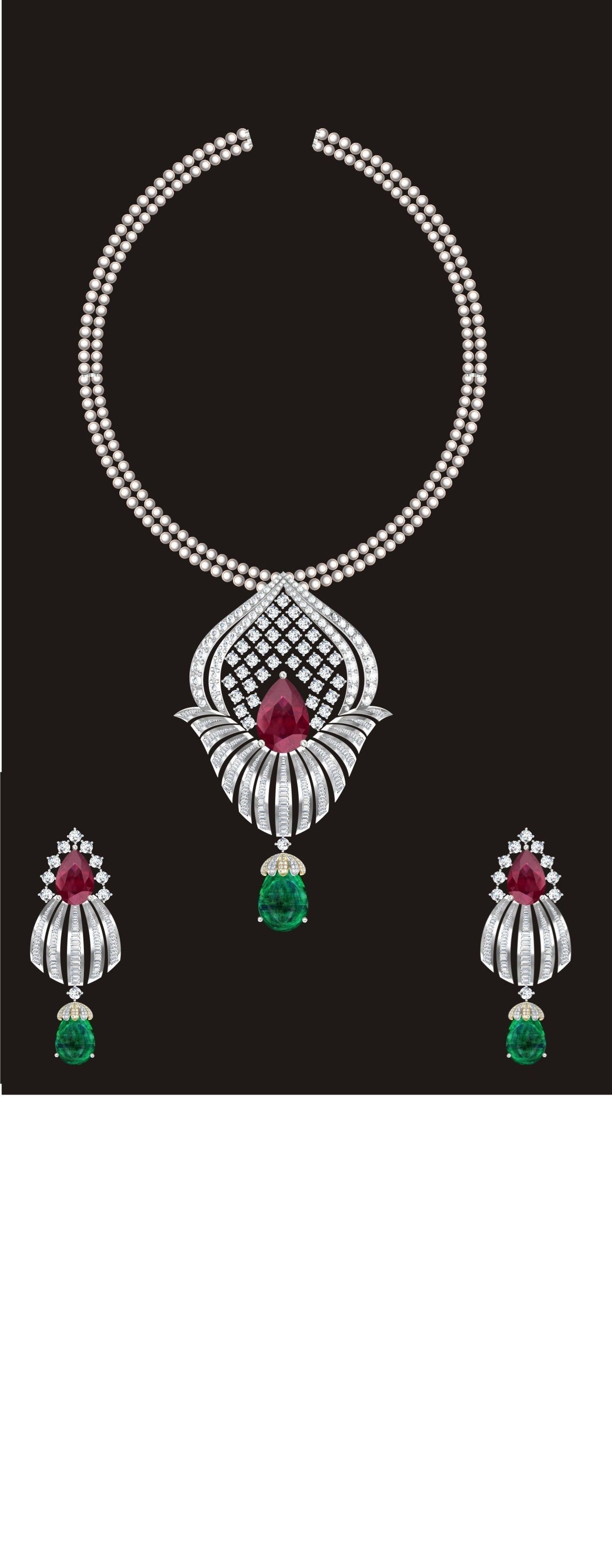 68 Necklace Earrings Set mgx bulk collection  3D print model_37