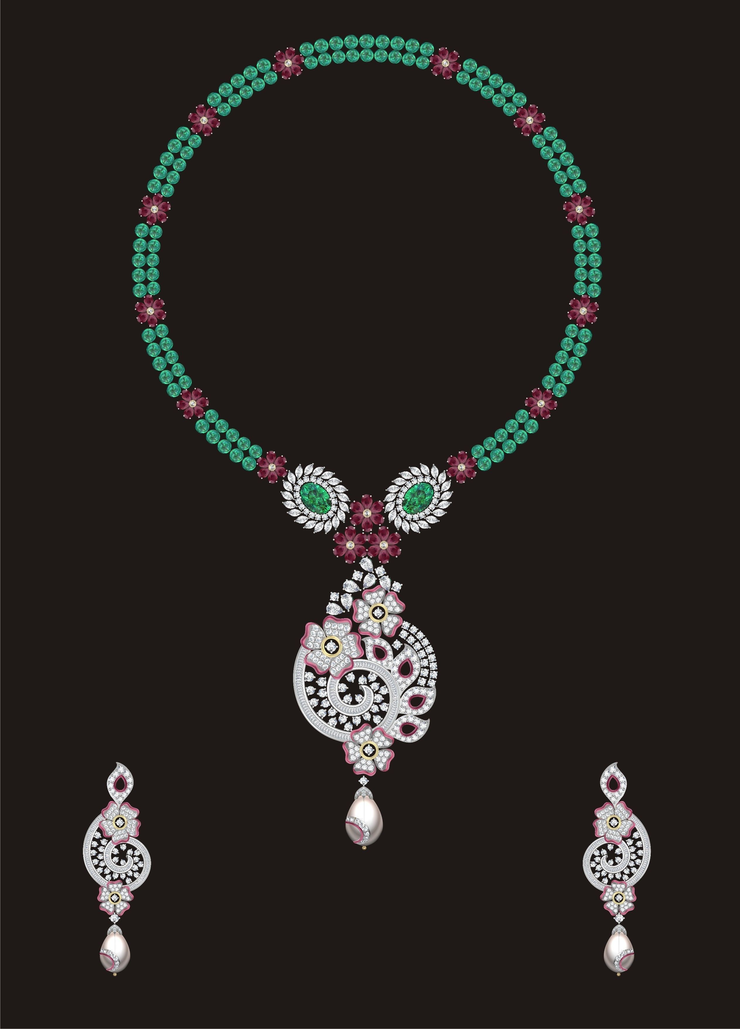 68 Necklace Earrings Set mgx bulk collection  3D print model_48