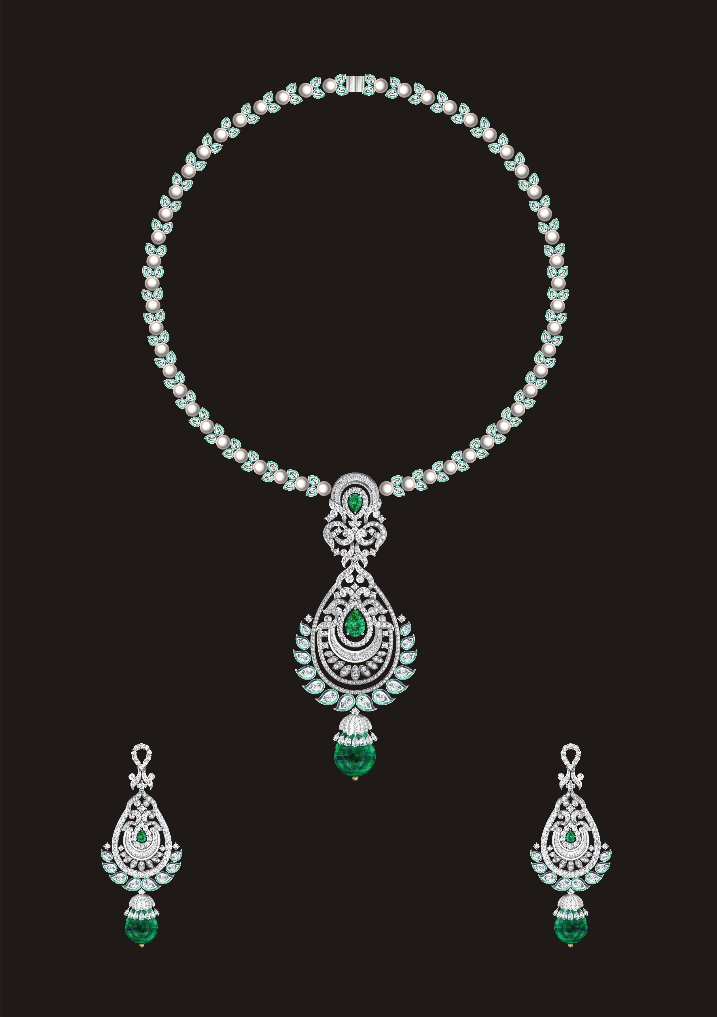 68 Necklace Earrings Set mgx bulk collection  3D print model_30