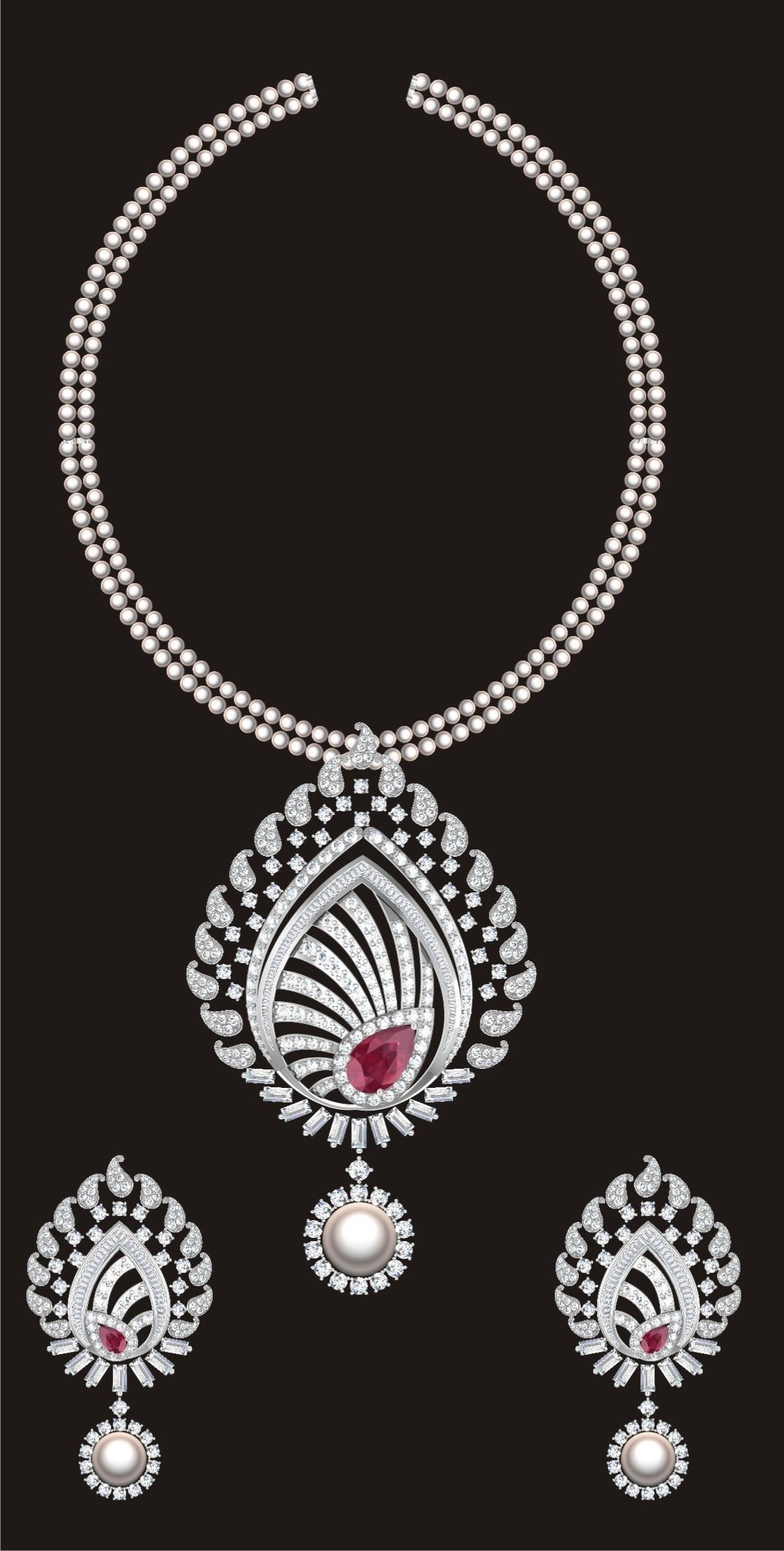 68 Necklace Earrings Set mgx bulk collection  3D print model_51