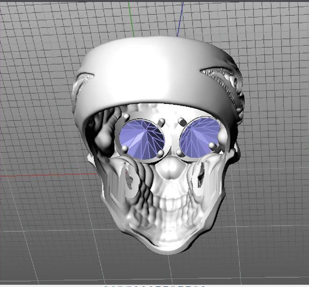 ring skull 3D print model_4