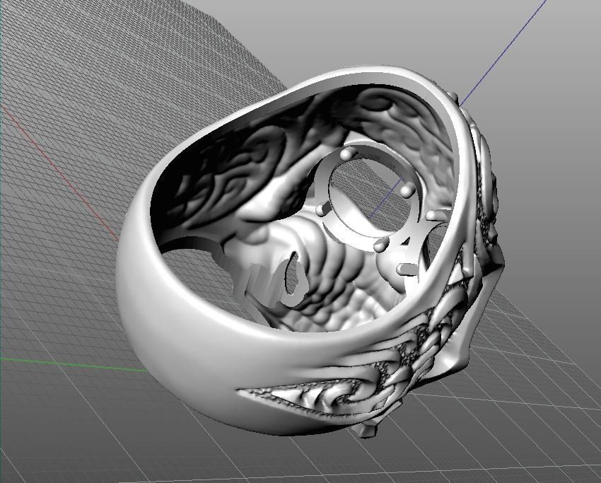ring skull 3D print model_5