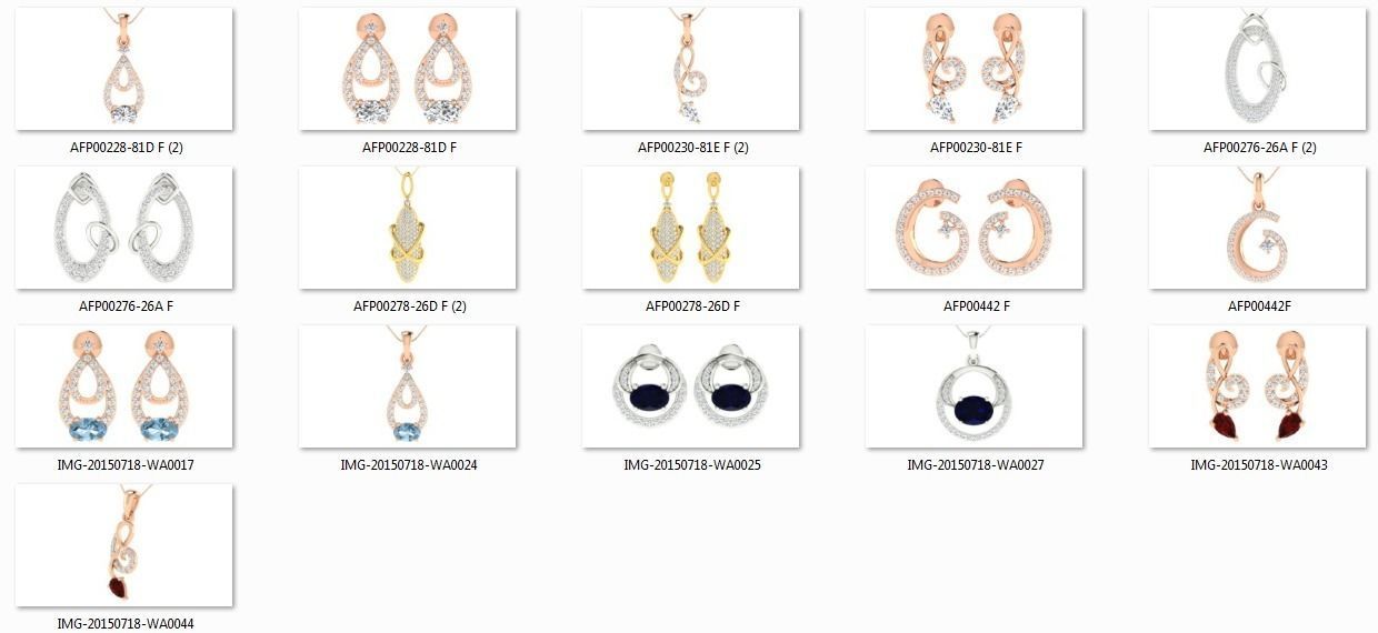 17 Pendant Earring set 3dm stl render details bulk collection 3D print model_1